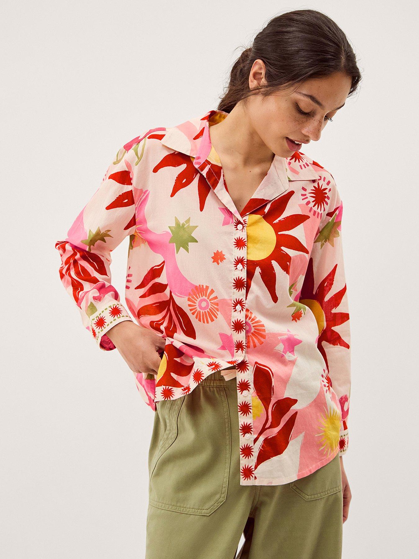 Image 5 of 5 of Monsoon Anissa Printed Shirt - Cream