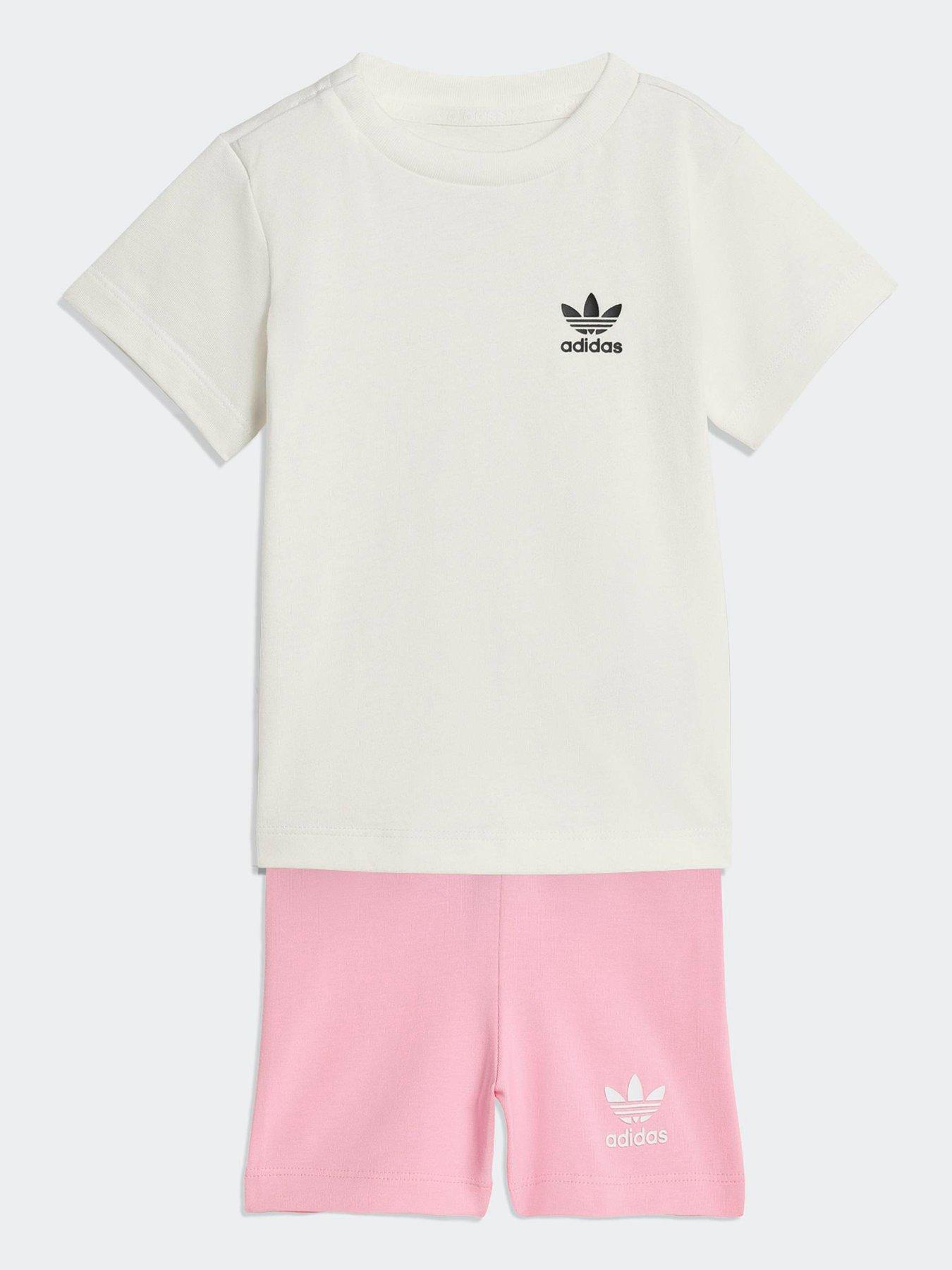 adidas Originals Infant Girl's Cycling Shorts And Tee Set Kids - Pink