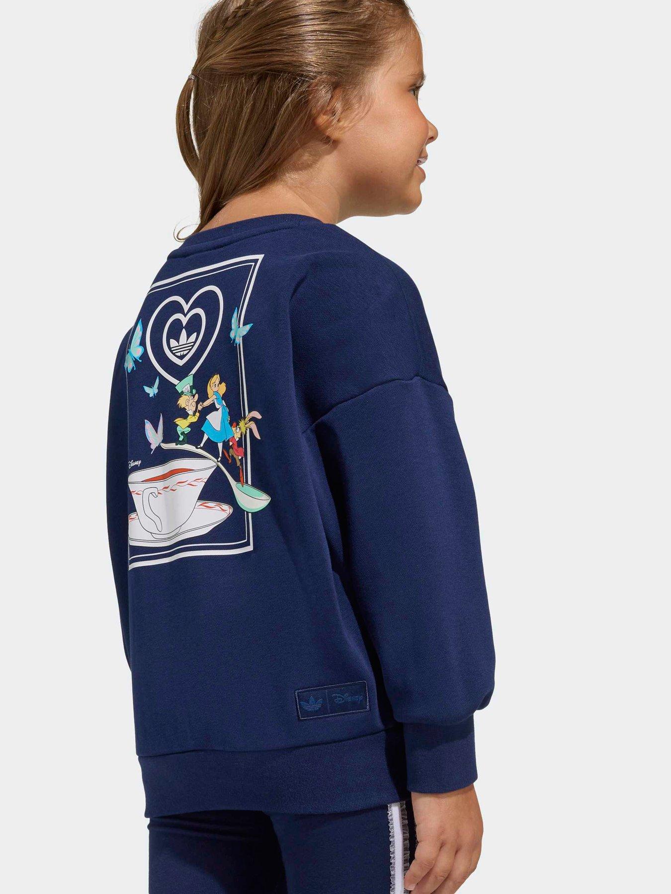 Image 4 of 7 of adidas Originals Kids Girl's Disney Crew and Flared Leggings Set - Blue