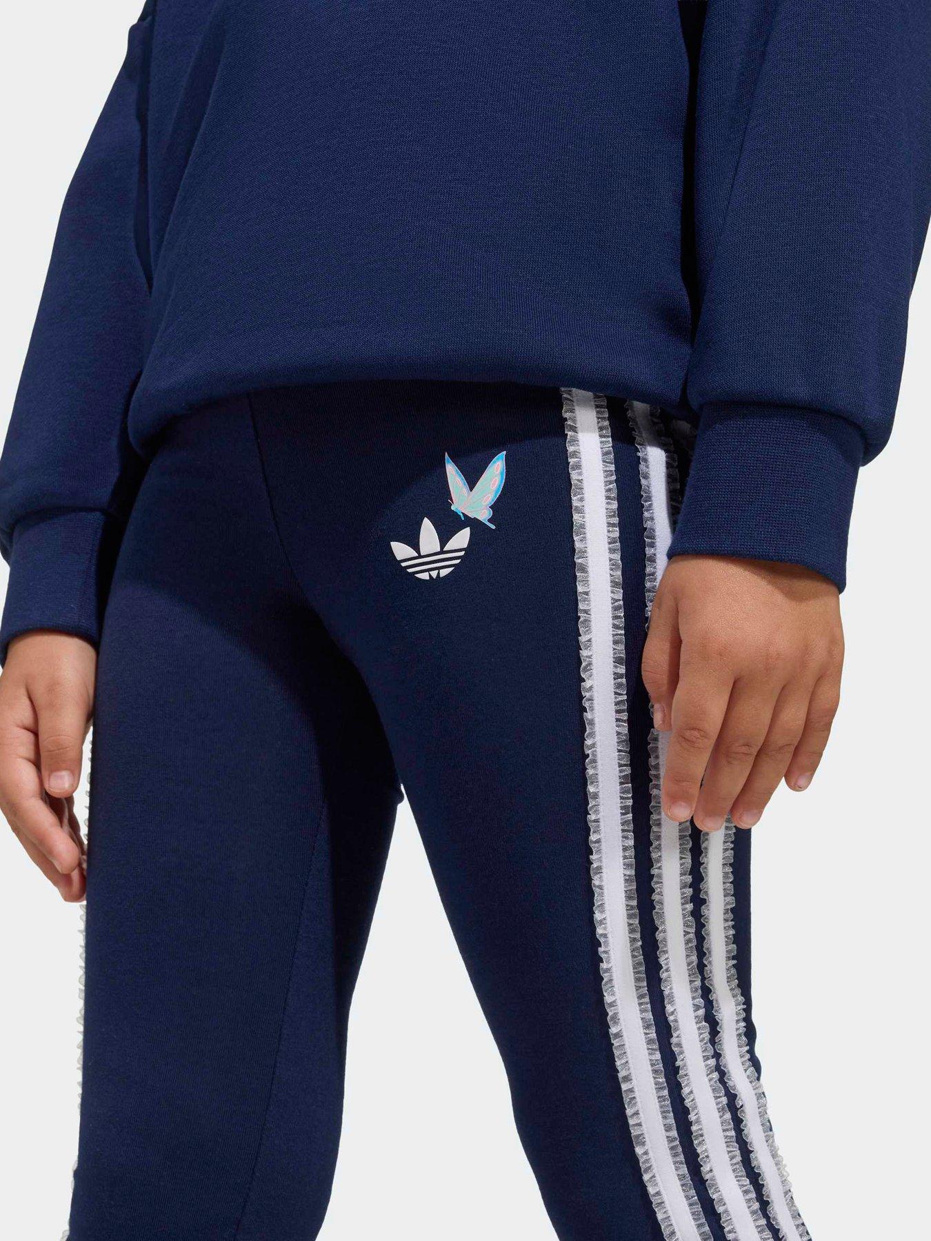 Image 5 of 7 of adidas Originals Kids Girl's Disney Crew and Flared Leggings Set - Blue