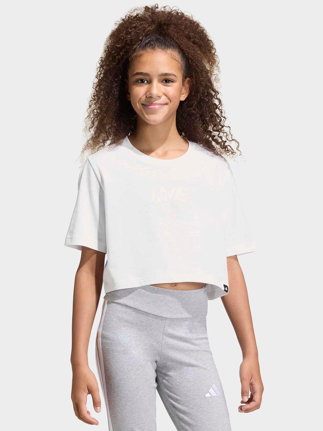 adidas Sportswear Kids Glam Cropped Tee - White