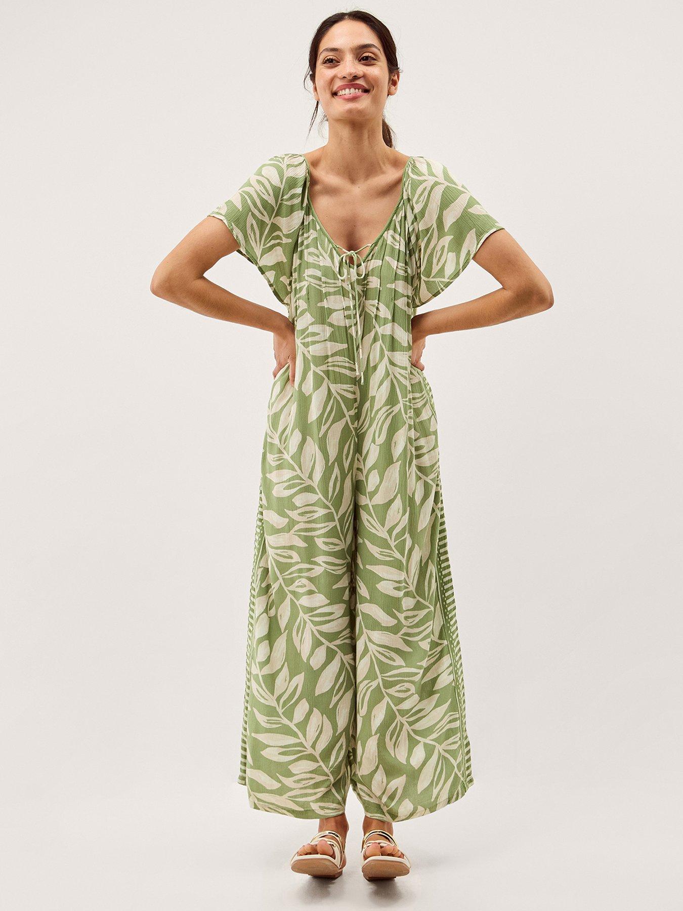 Image 1 of 5 of Monsoon Lillie Jumpsuit - Green