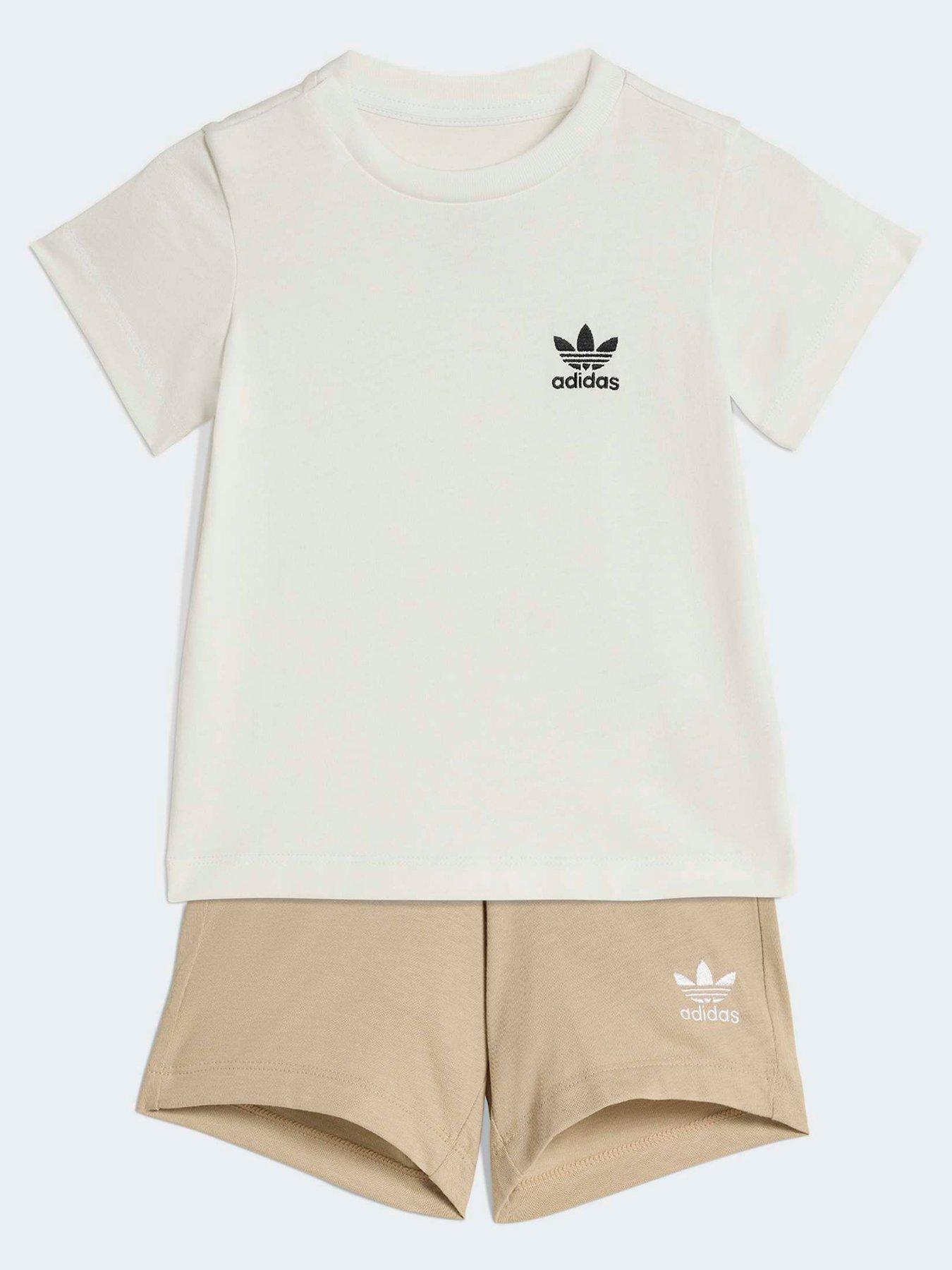 adidas Originals Infant Unisex Shorts Tee Set - Beige