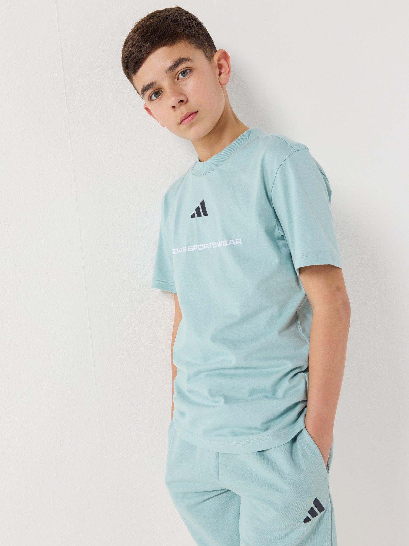 adidas Sportswear Junior Boys Boys Slogan Single Jersey T-Shirt - Green