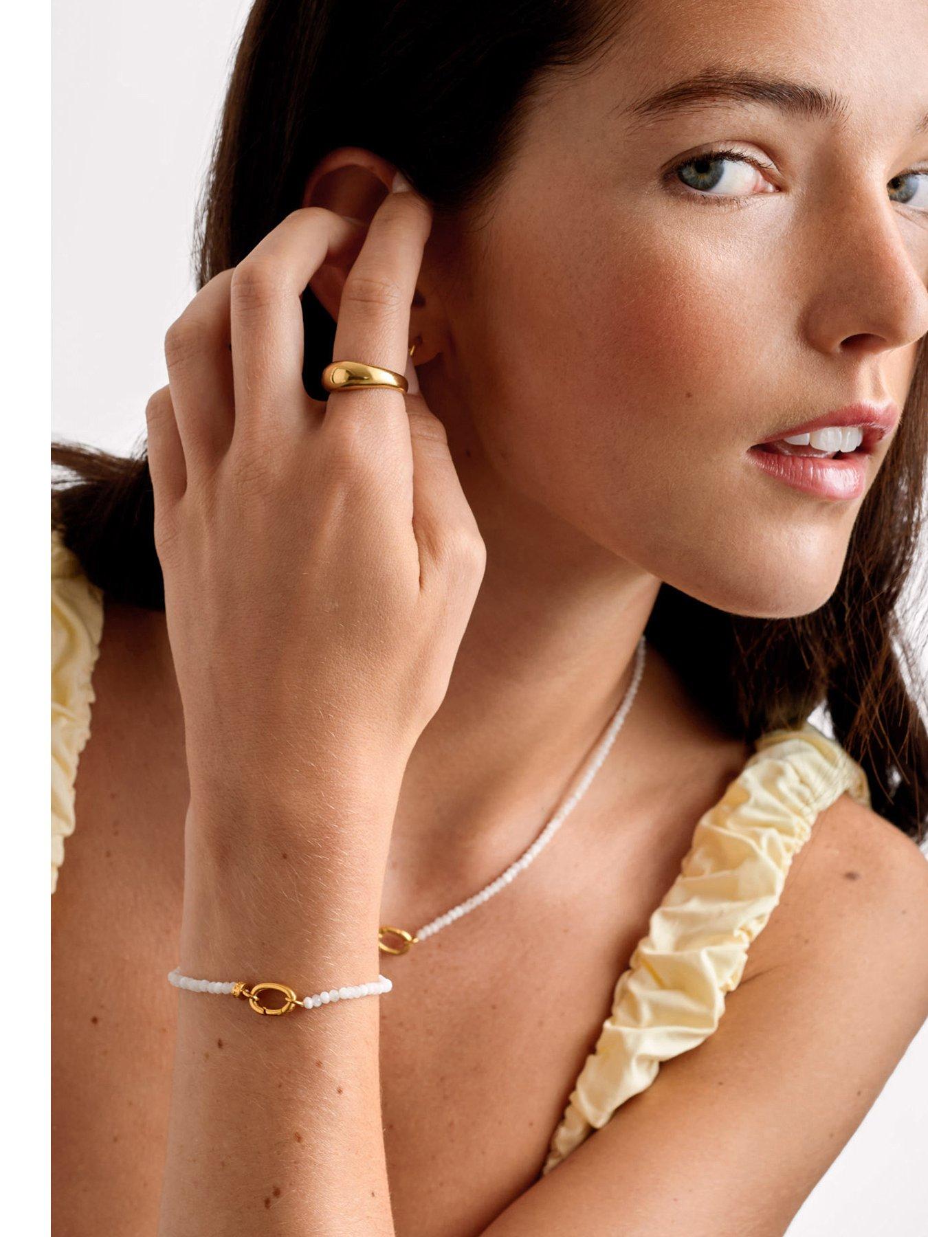 Katie Loxton MOONSTONE BRACELET , Gold Coated , 18cm