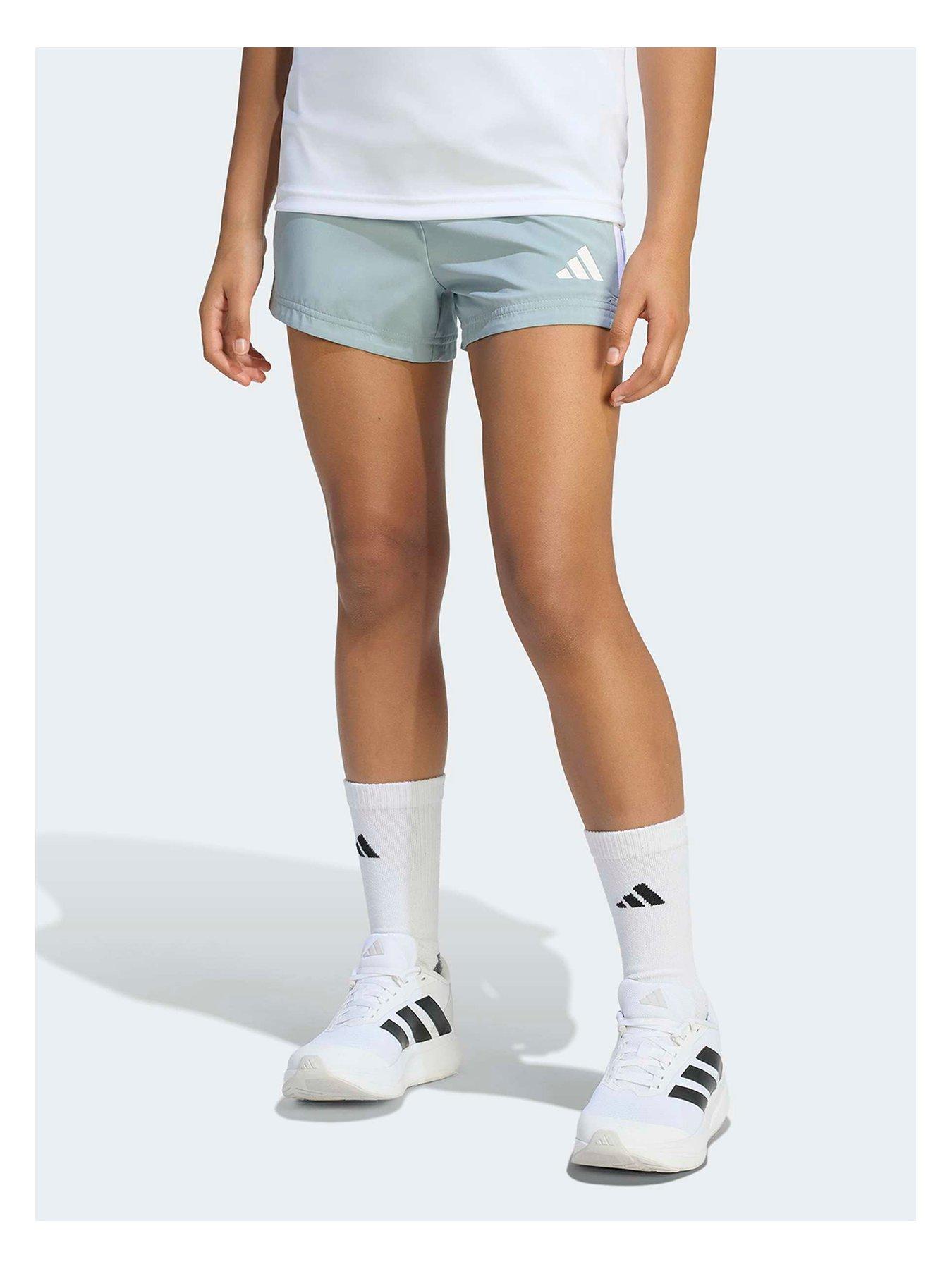 Image 2 of 5 of adidas Junior Girls Train Essentials 3-Stripe Shorts - Green