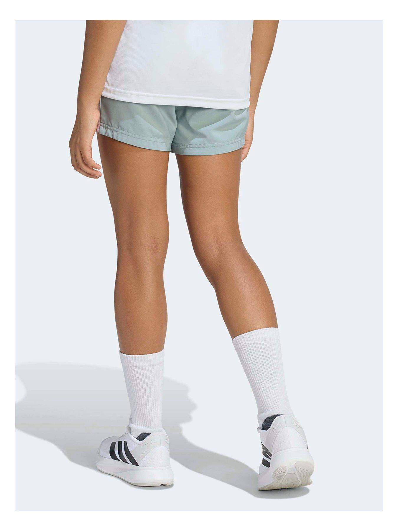 Image 3 of 5 of adidas Junior Girls Train Essentials 3-Stripe Shorts - Green