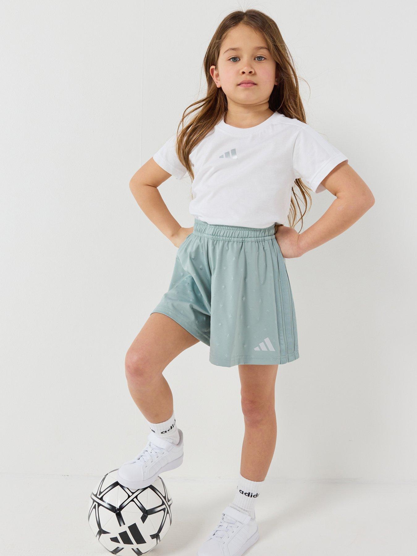 adidas Sportswear Kids Girls Seasonals Glam Short Set - White
