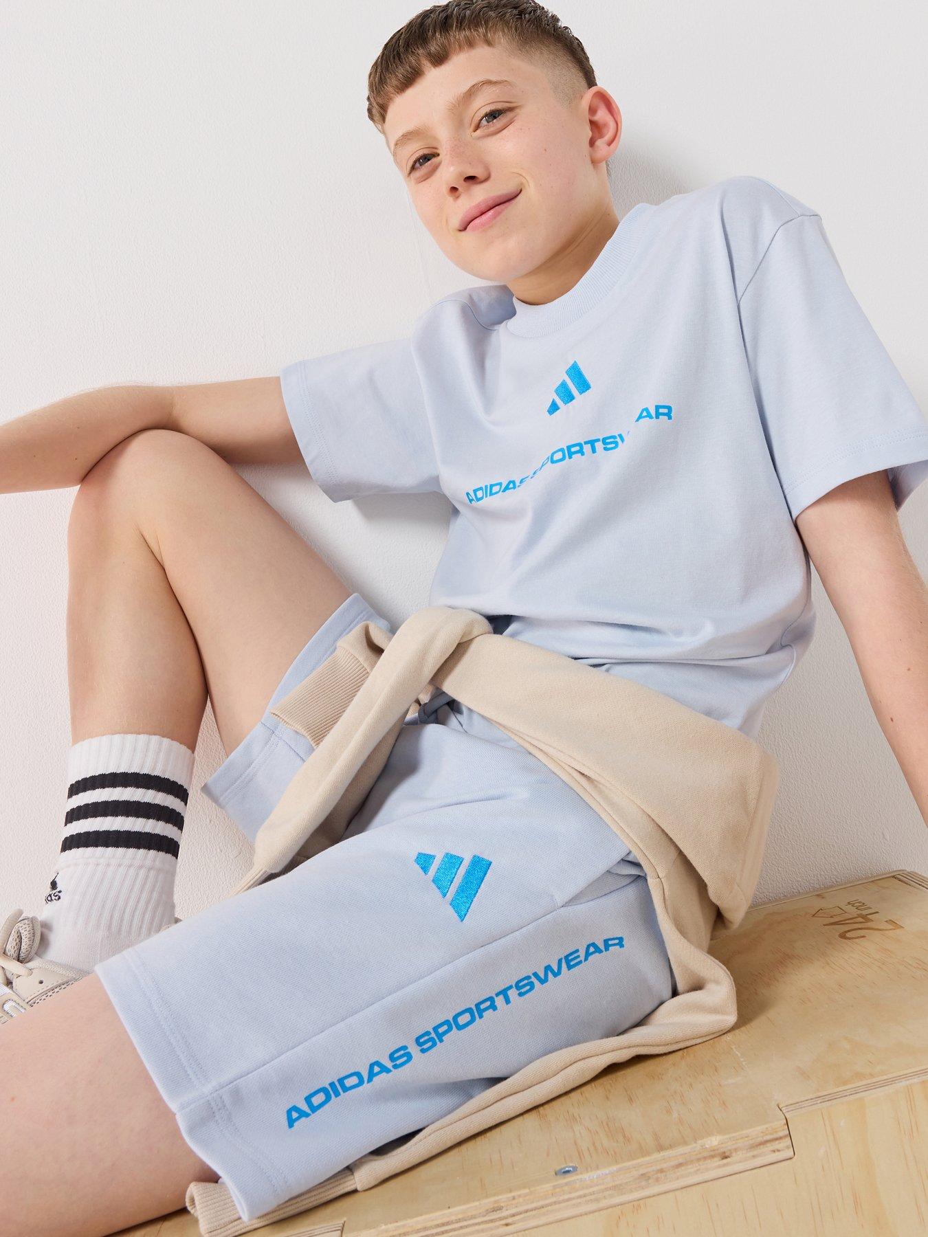 adidas Sportswear Junior Boys Boys French Terry Slogan Shorts - Blue