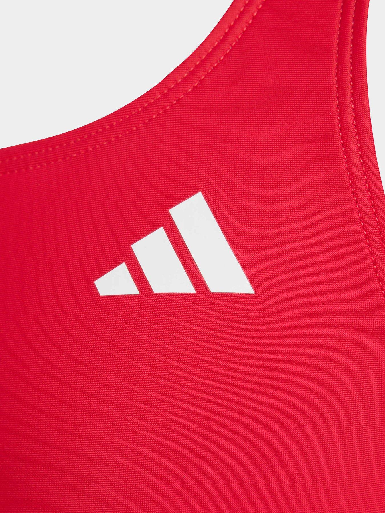Image 3 of 3 of adidas Girls Essentials V Back Swimsuit - Red