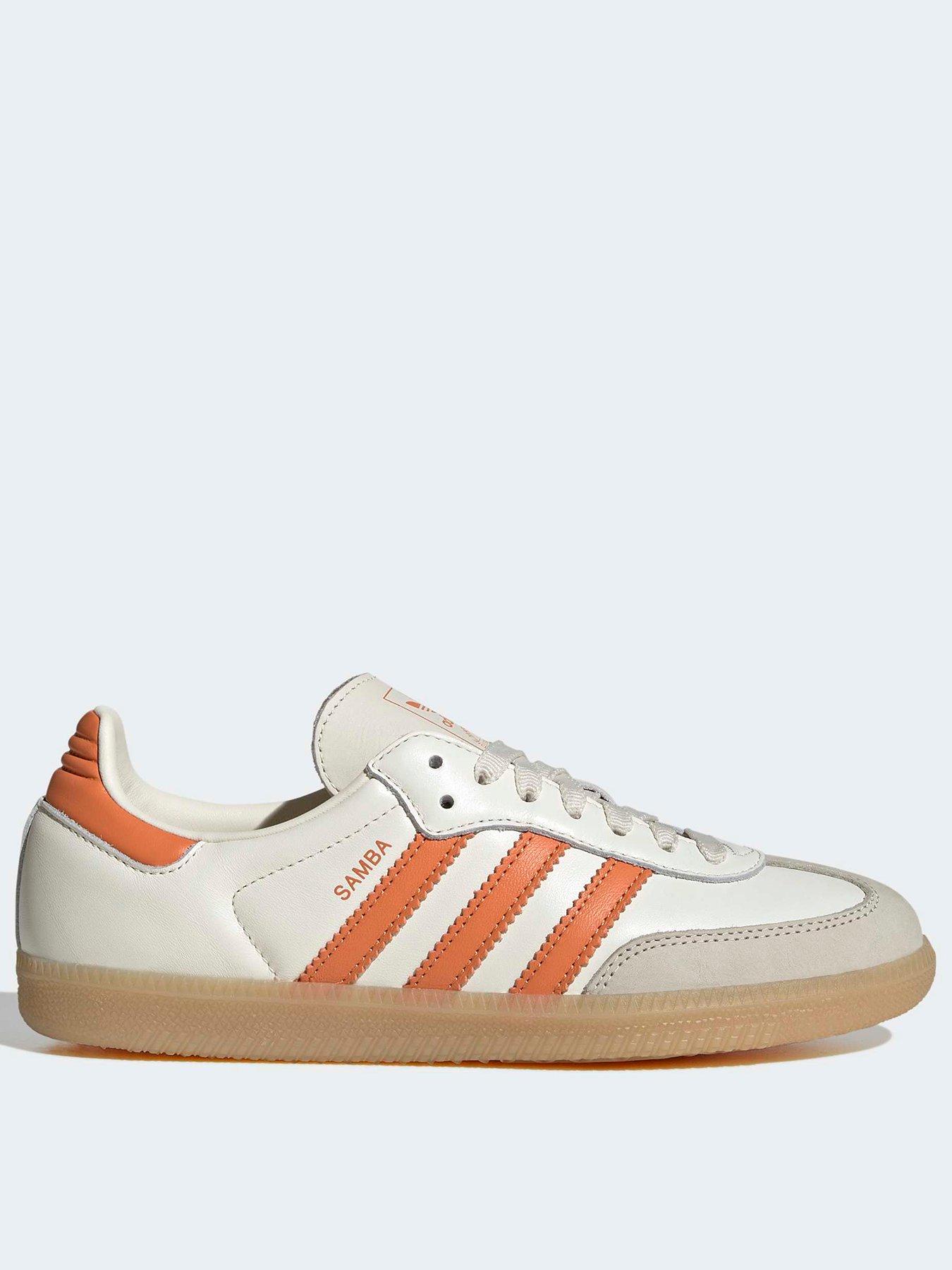 Image 2 of 7 of adidas Women's Samba Trainers - White/Orange