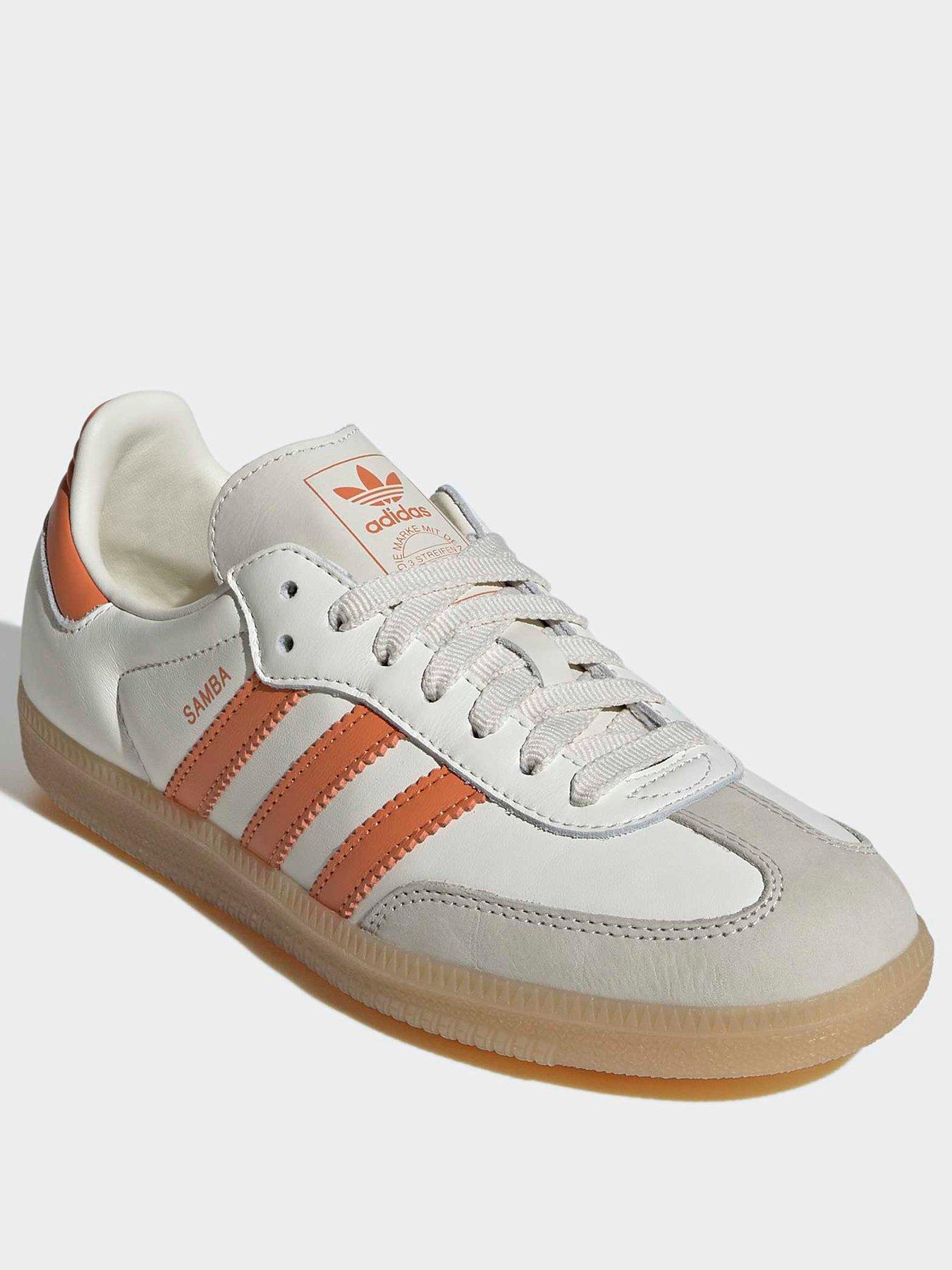 Image 3 of 7 of adidas Women's Samba Trainers - White/Orange