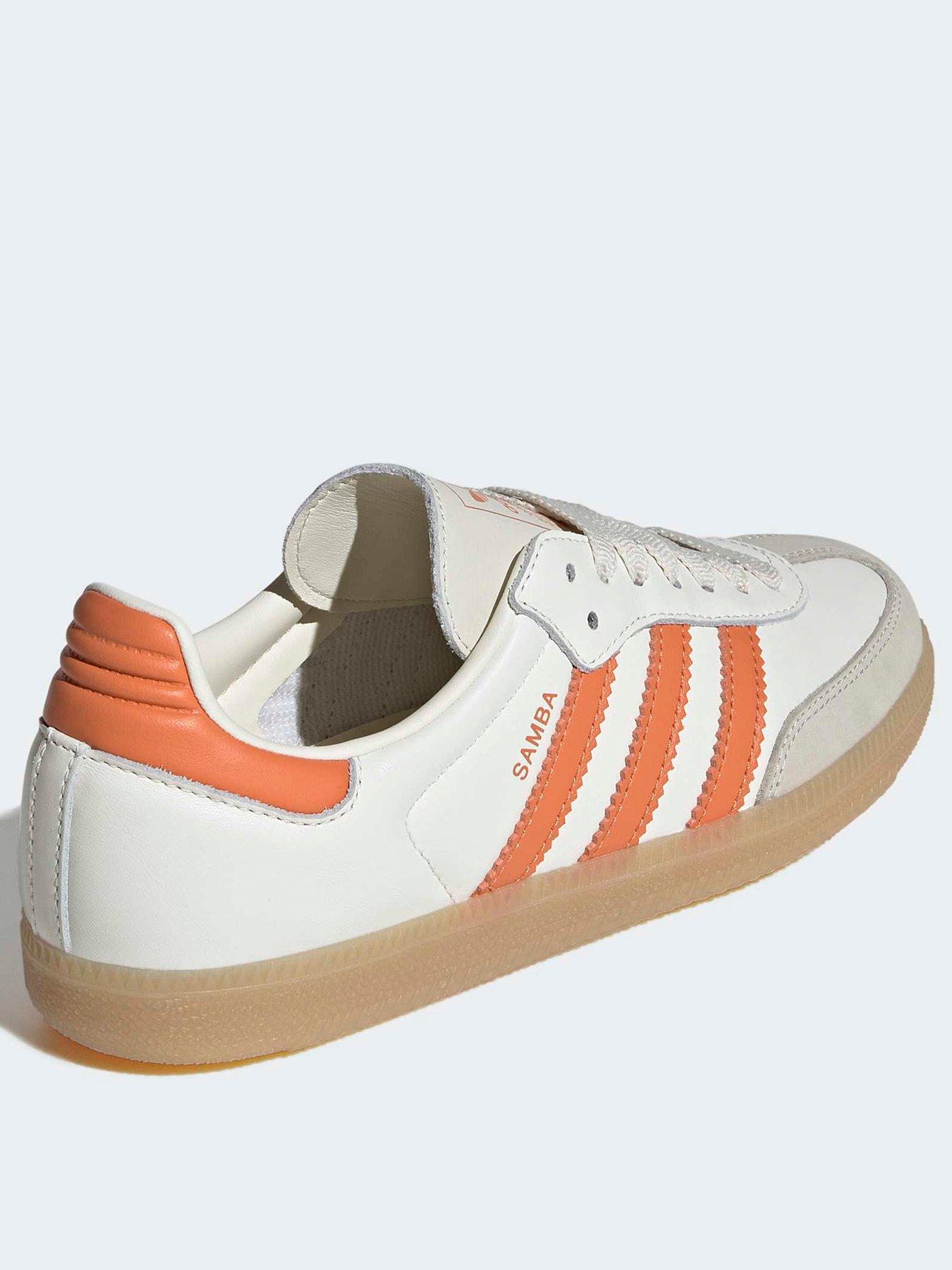 Image 4 of 7 of adidas Women's Samba Trainers - White/Orange