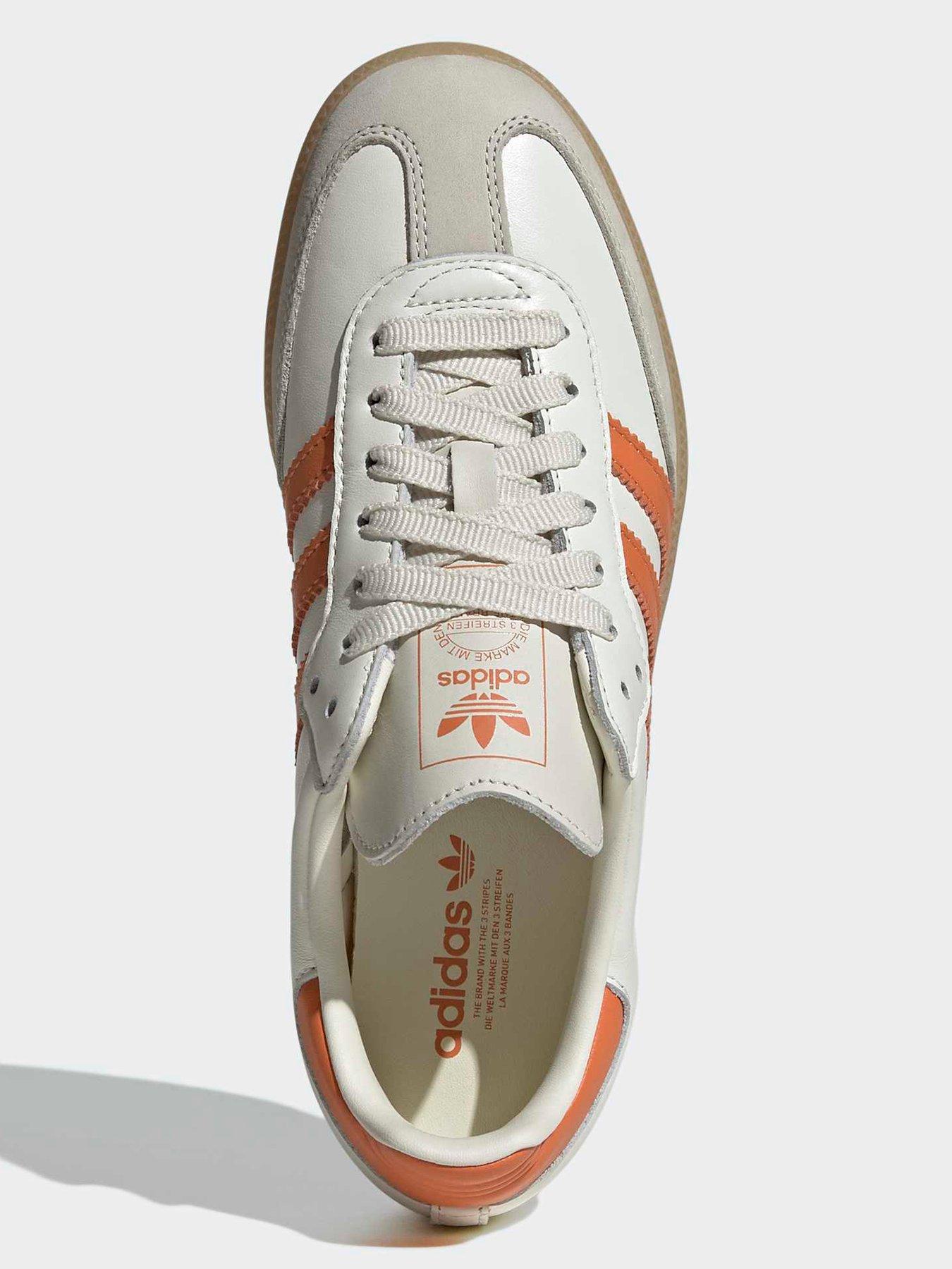 Image 5 of 7 of adidas Women's Samba Trainers - White/Orange