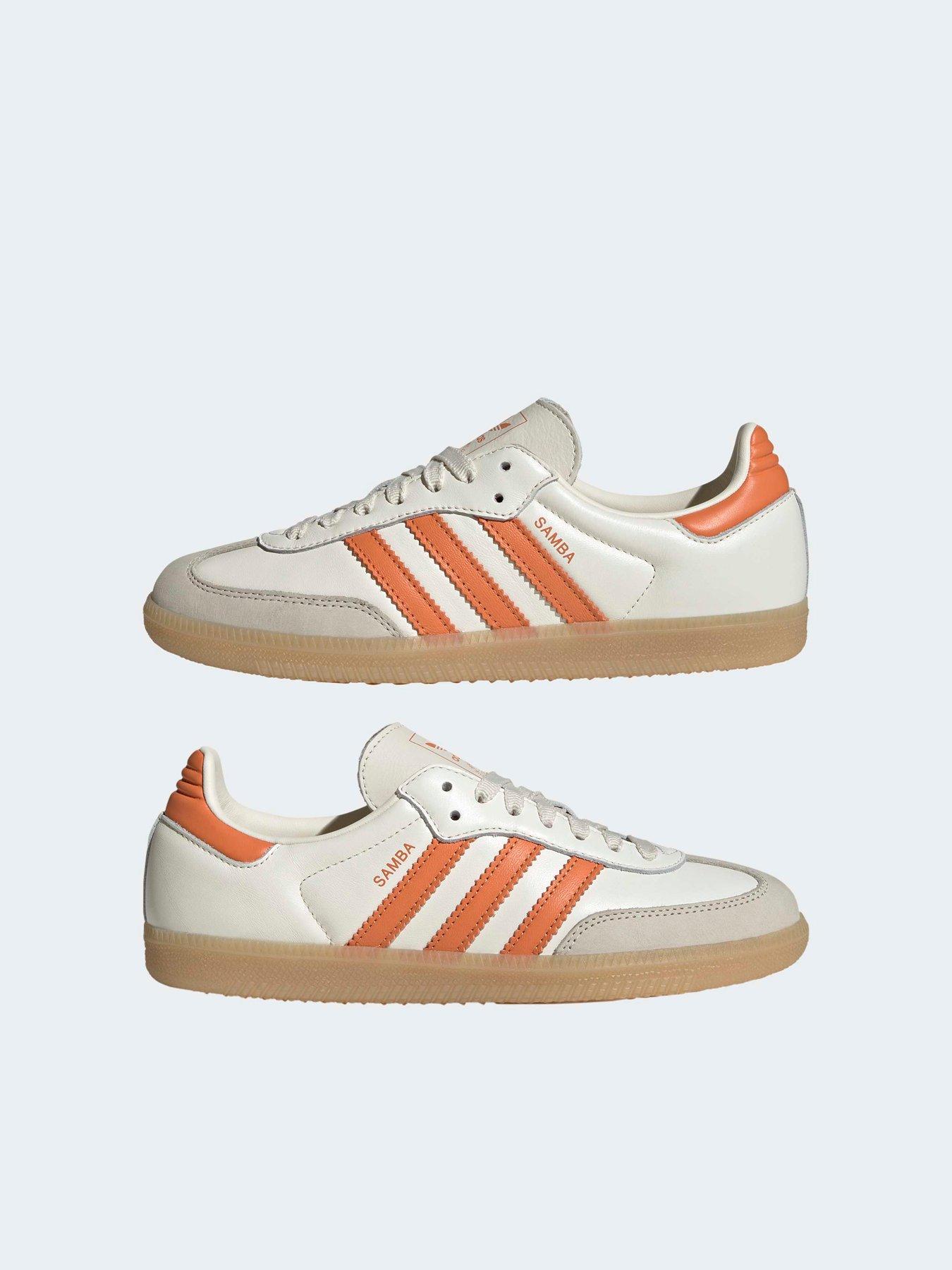Image 7 of 7 of adidas Women's Samba Trainers - White/Orange