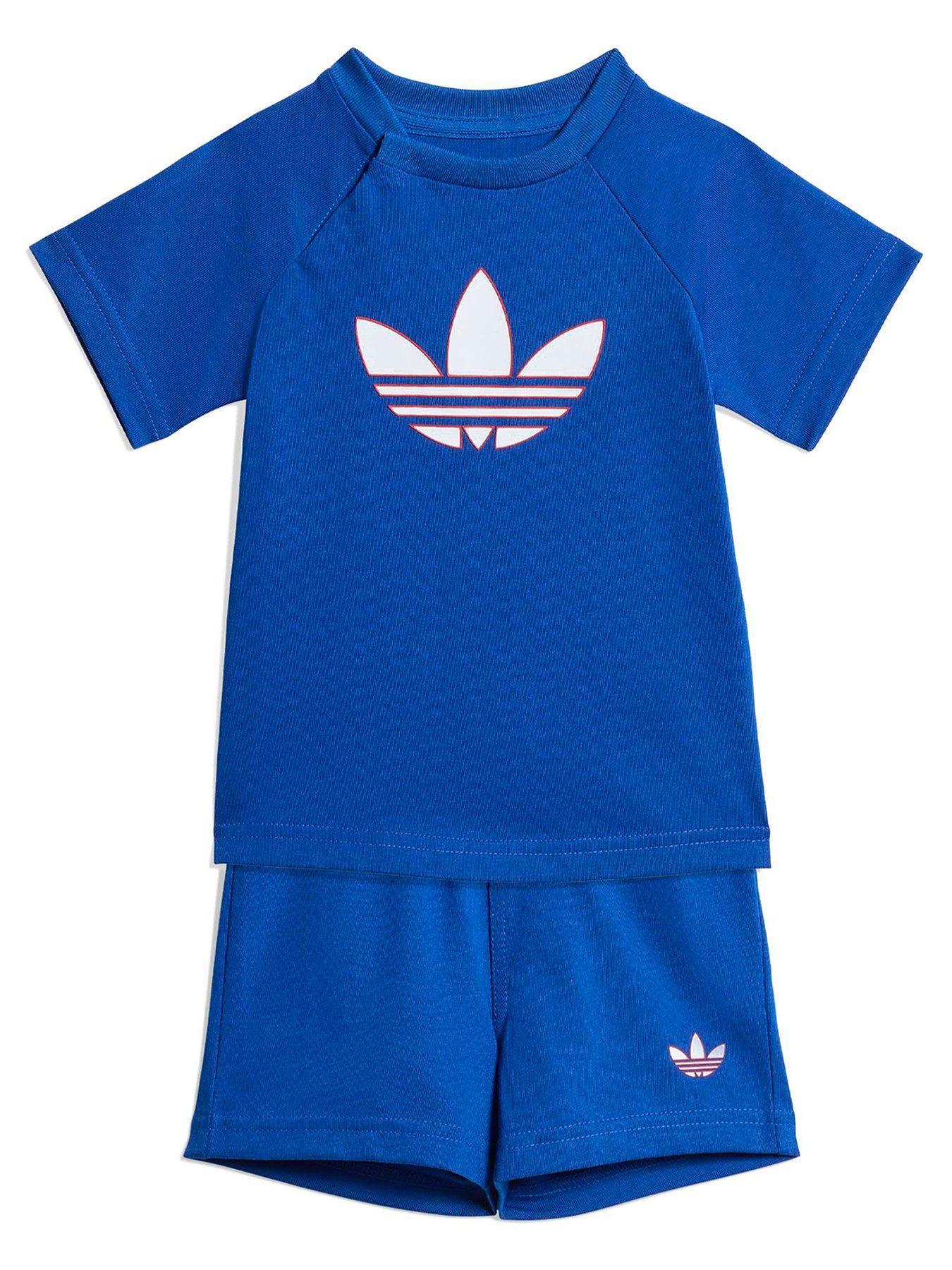 adidas Originals Infant Unisex Trefoil Short T-Shirt Set - Blue