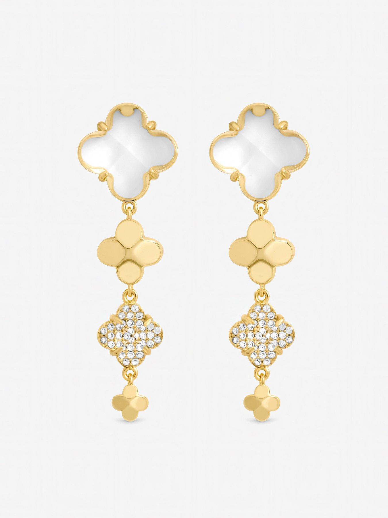 jon-richard-gold-polished-and-crystal-clover-earringsstillFront