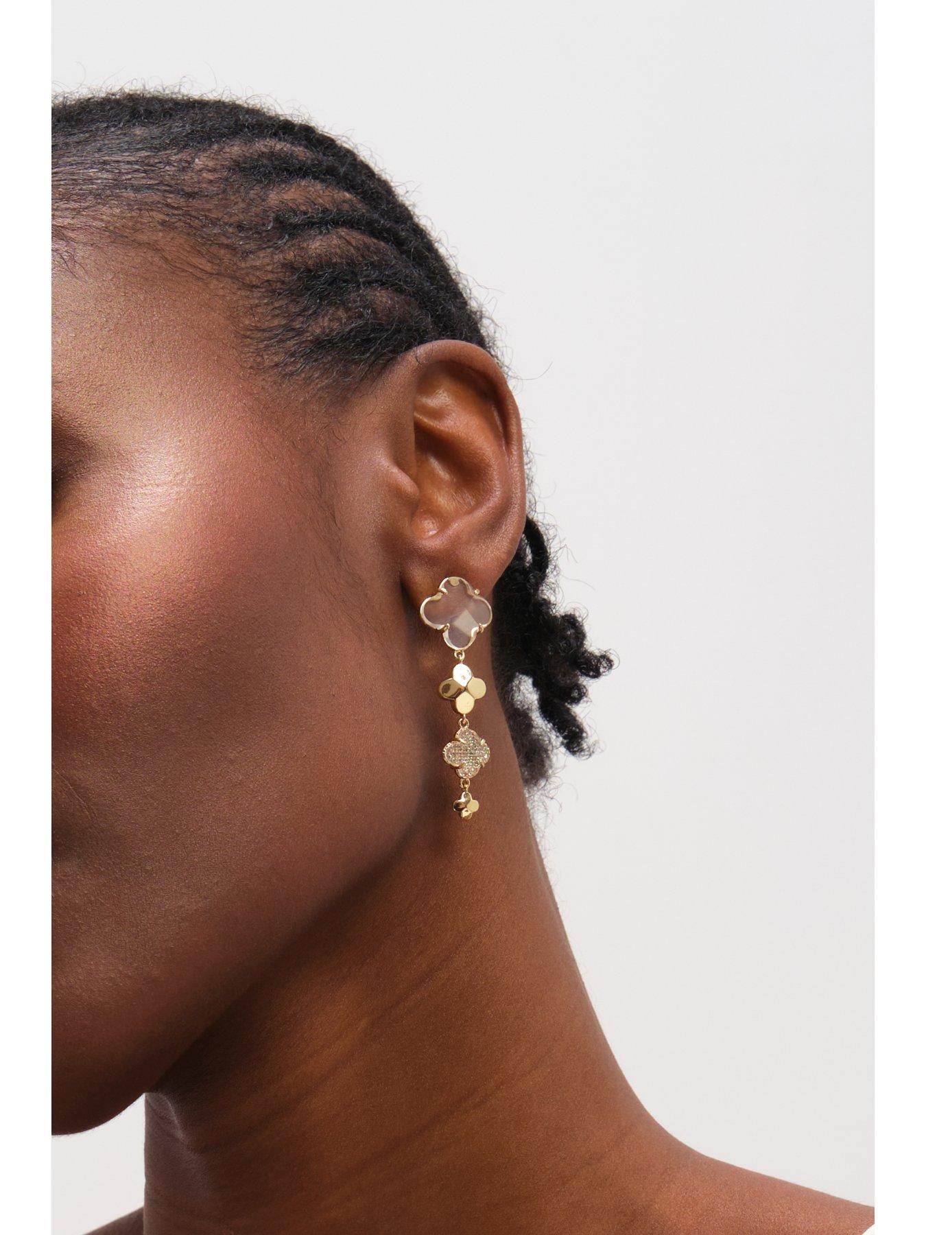 jon-richard-gold-polished-and-crystal-clover-earringsback