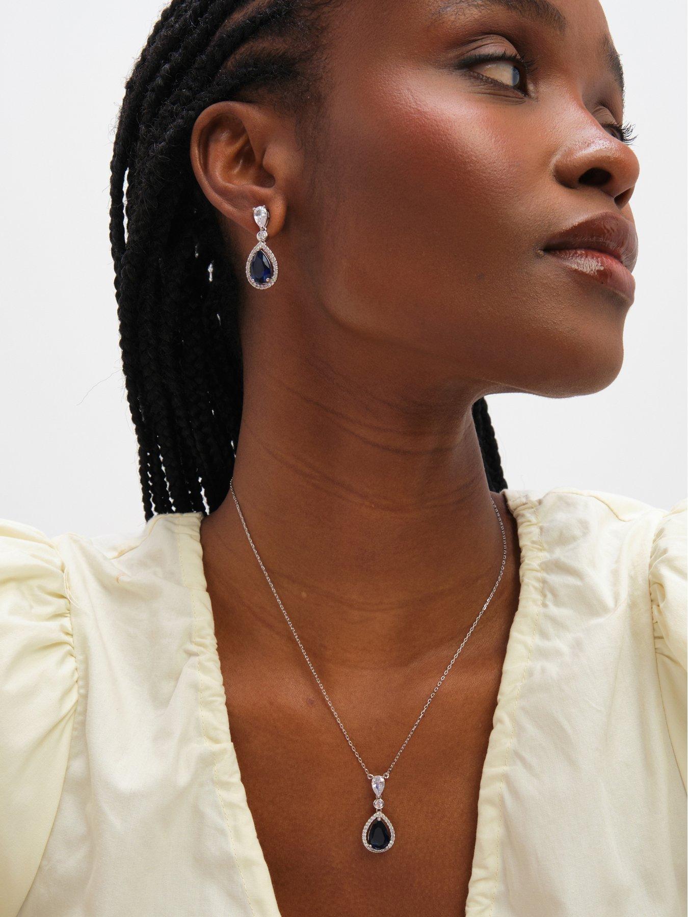 jon-richard-rhodium-plated-cubic-zirconia-sapphire-pear-drop-earringsoutfit
