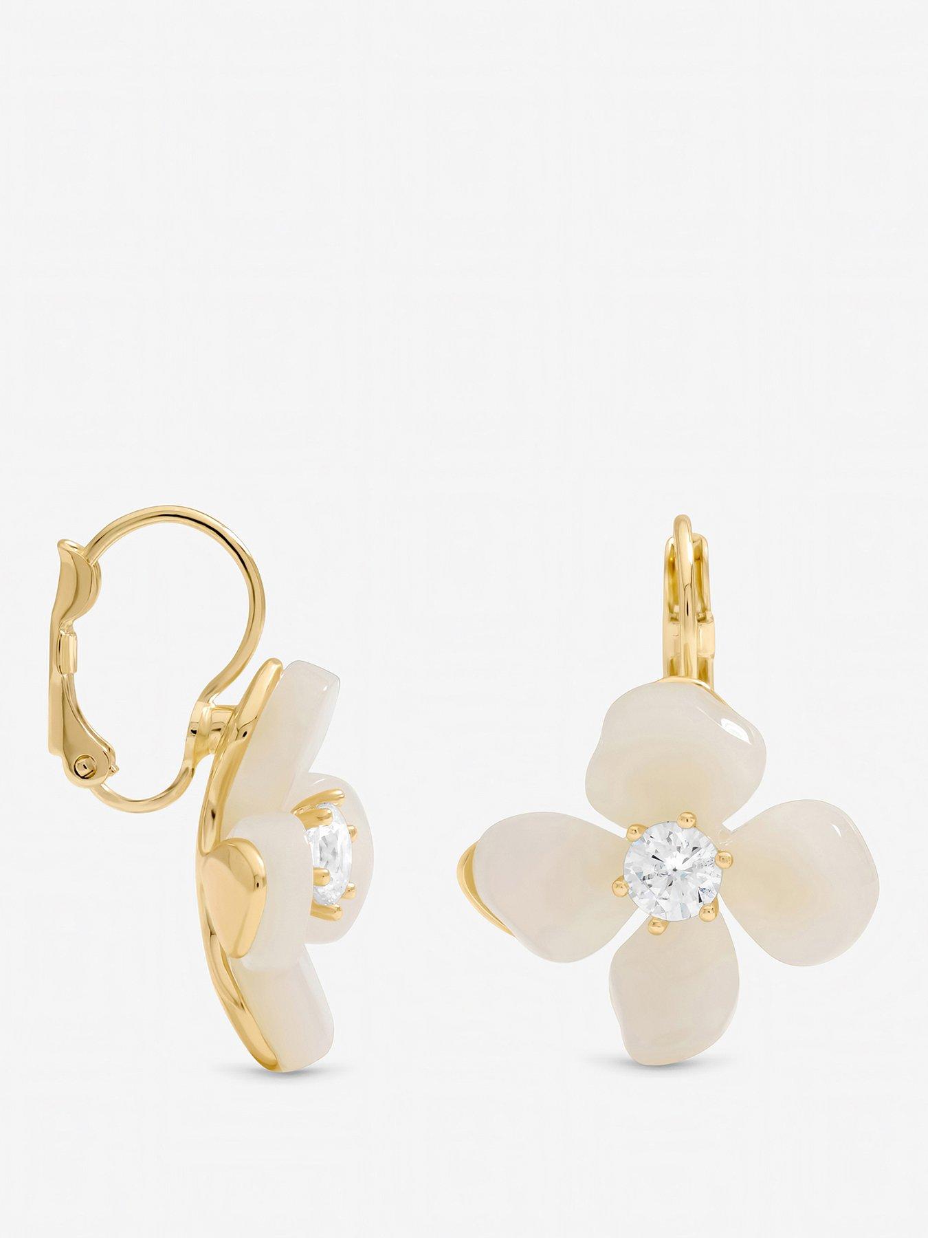 Jon Richard Jon Richard Gold Plated Resin Flower Drop Earrings