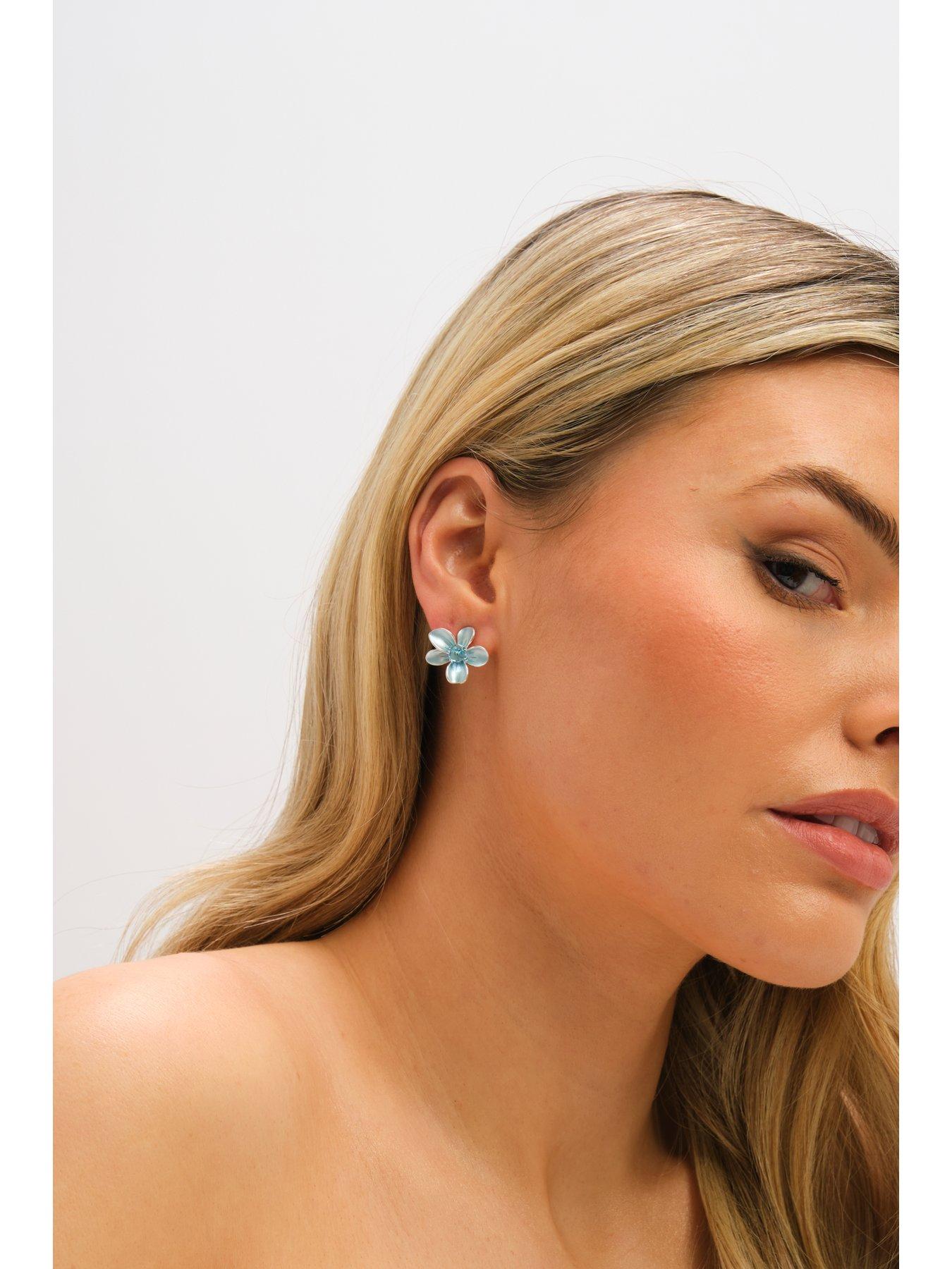 jon-richard-silver-plated-and-blue-flower-earringsstillFront