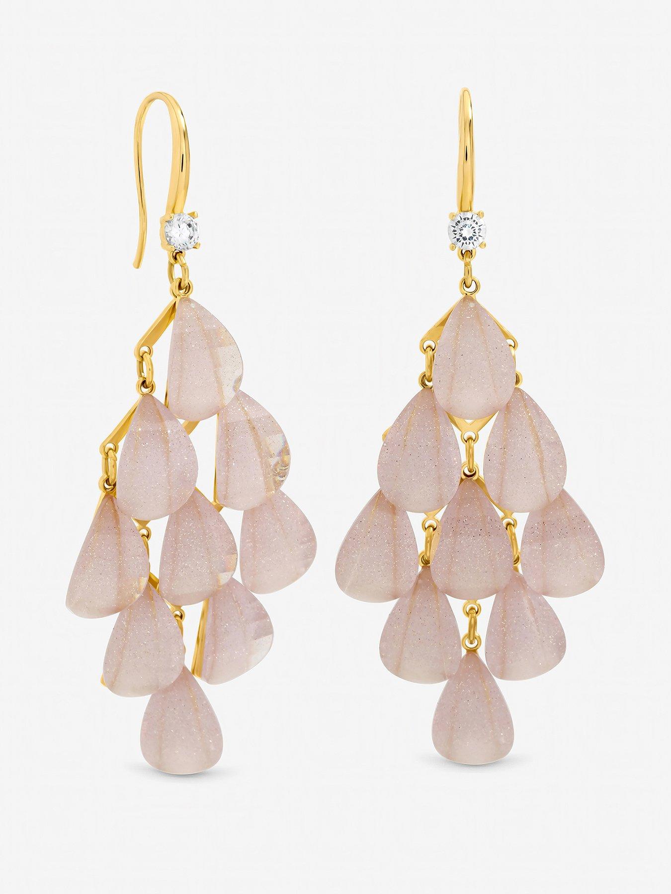 Jon Richard Jon Richard Gold Plated and Purple Droplet Earrings