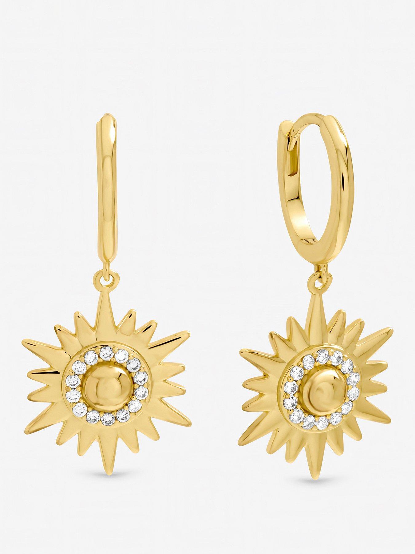 Inicio Inicio Gold Plated and Pave Star Huggie Earrings - Gift Pouch