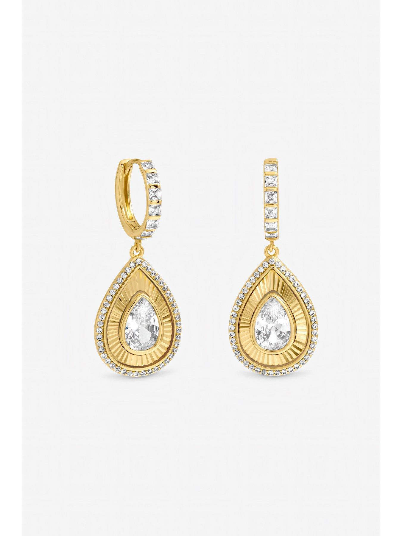 jon-richard-gold-plated-and-diamond-cut-peardrop-earringsstillFront