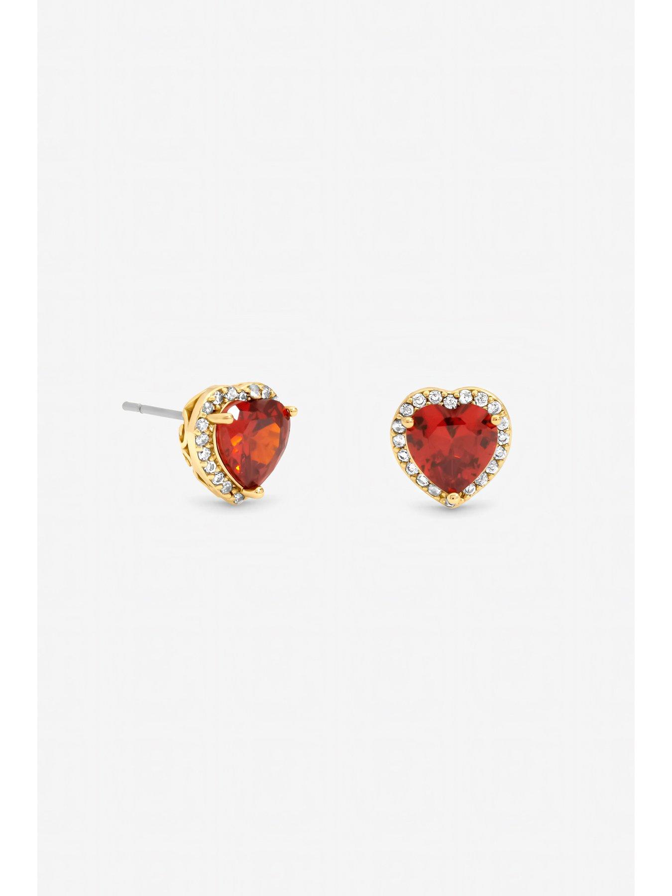 Image 2 of 4 of Jon Richard Gold Plated and Red Heart Earrings