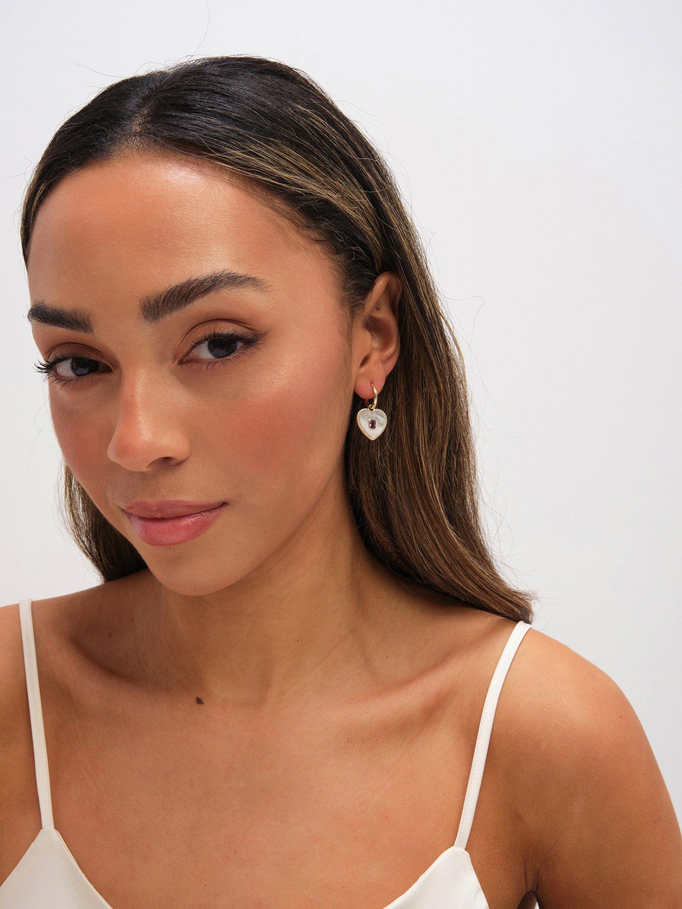 Jon Richard Jon Richard Gold Plated and Mother of Pearl Heart Earrings