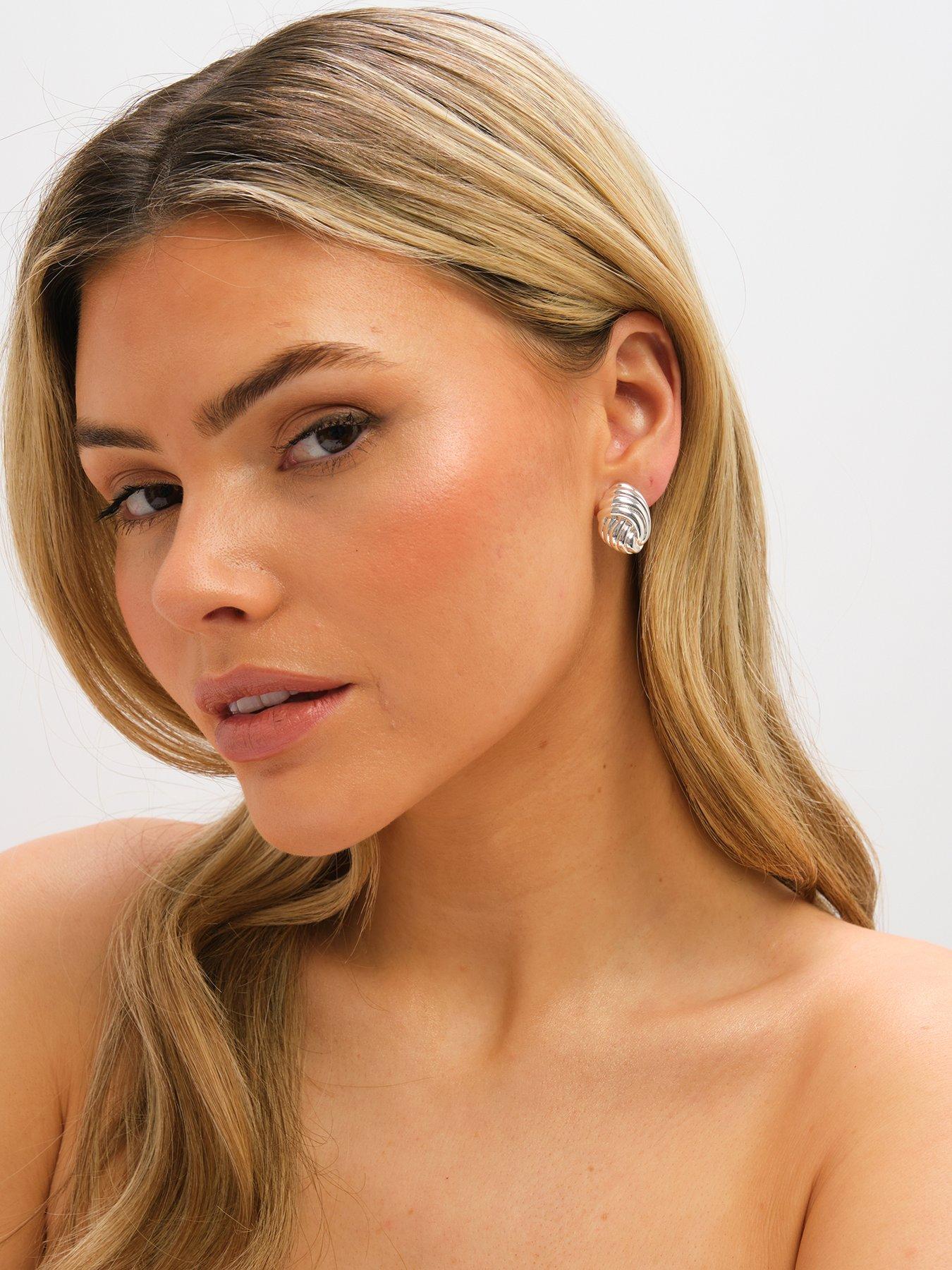 Image 2 of 3 of Jon Richard Silver Plated Shell Clip Earrings