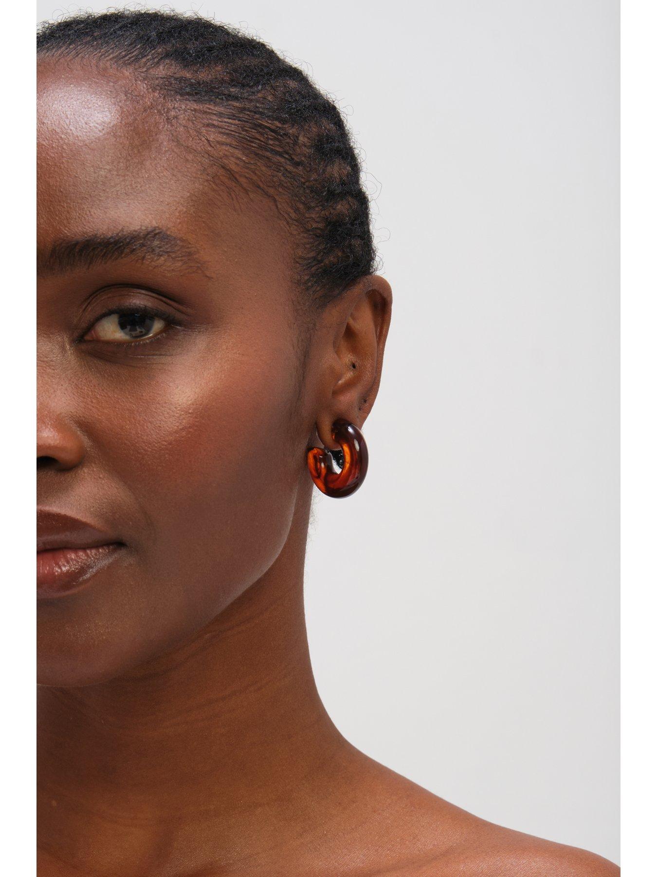 mood-gold-plated-brown-resin-hoop-earringsback