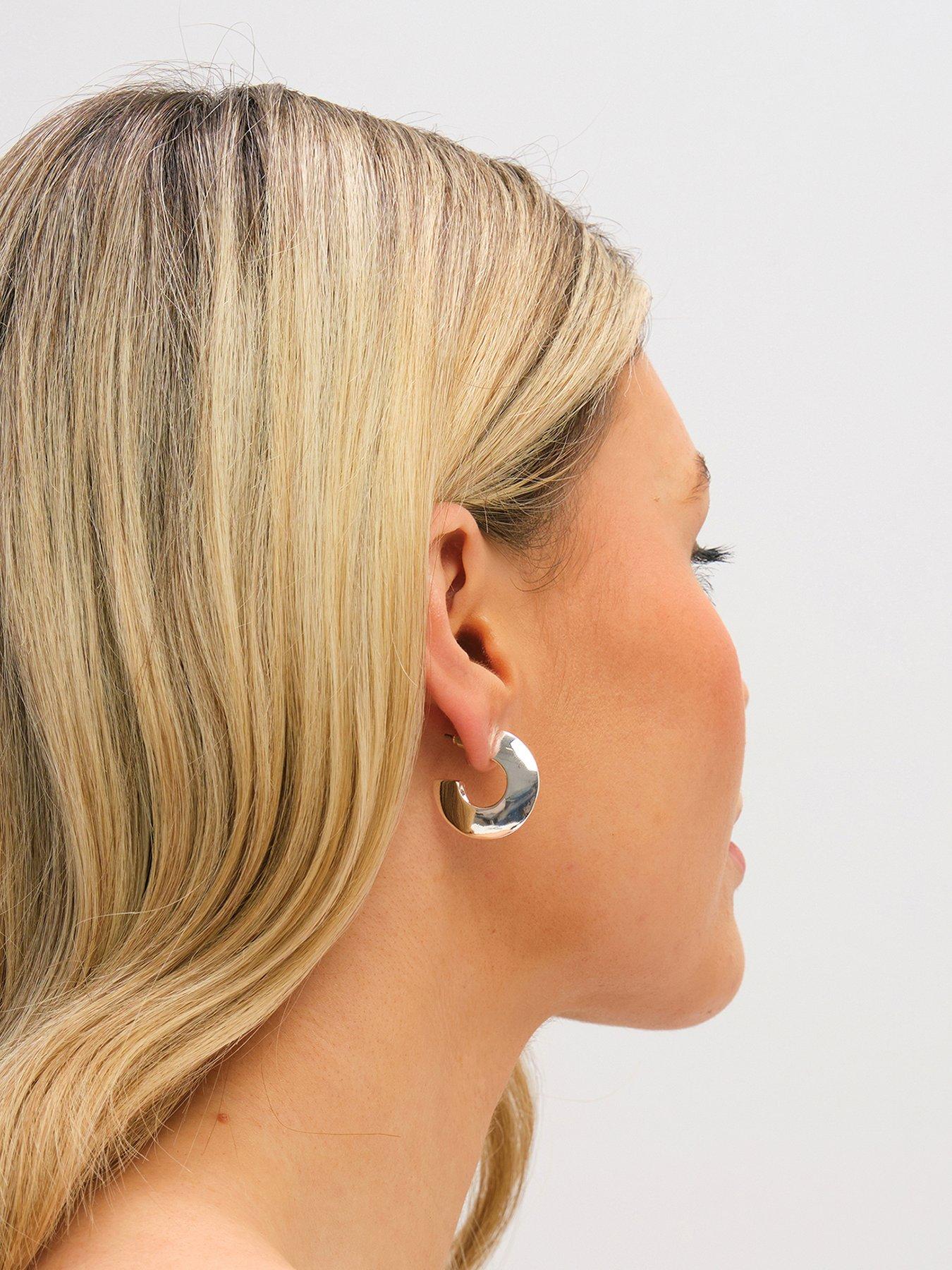 jon-richard-silver-plated-flat-disk-hoop-earringsfront