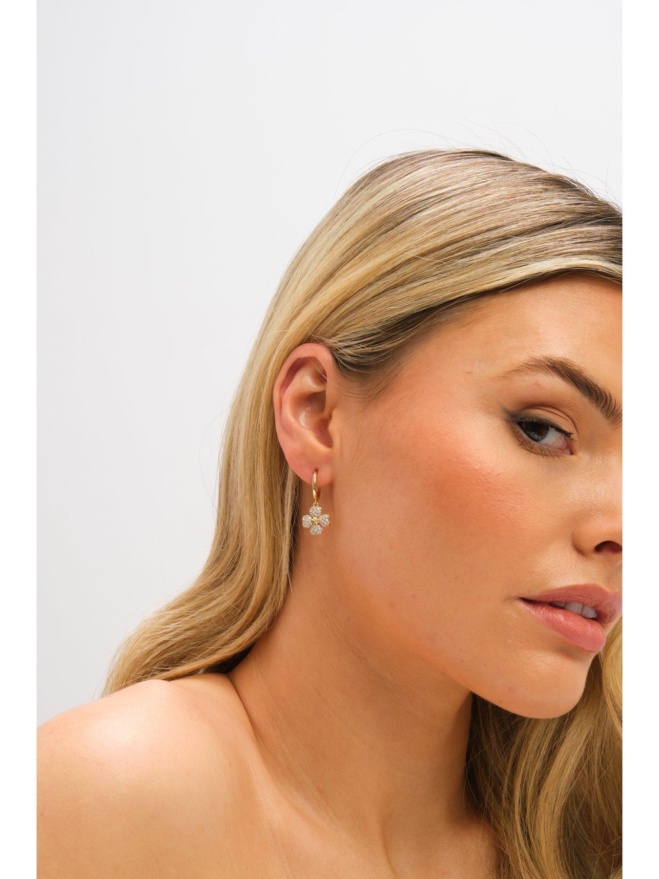 jon-richard-gold-plated-and-pave-clover-huggie-earringsstillFront
