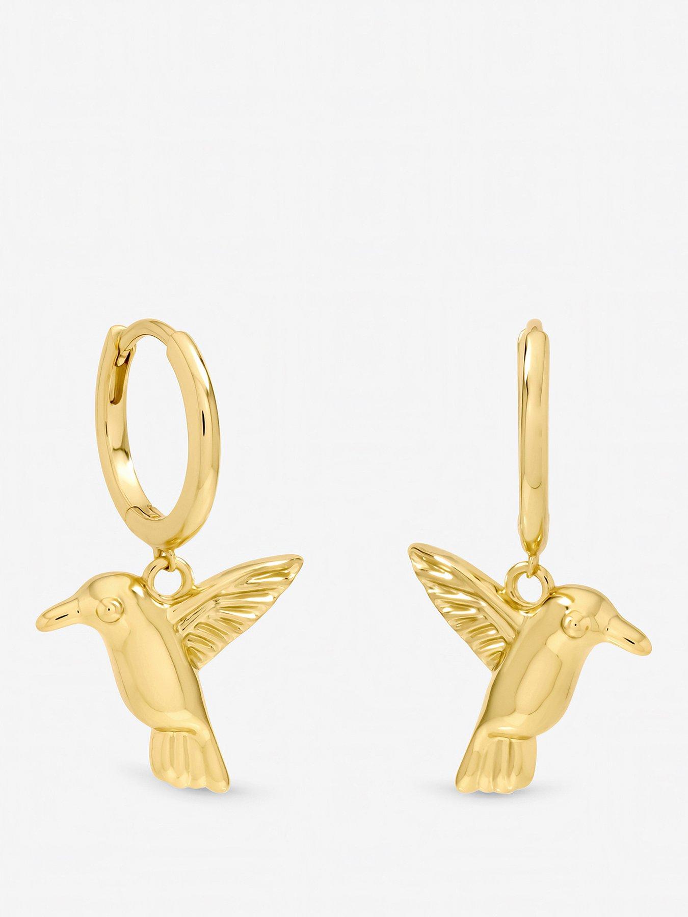jon-richard-gold-plated-hummingbird-charm-hoop-earingsfront