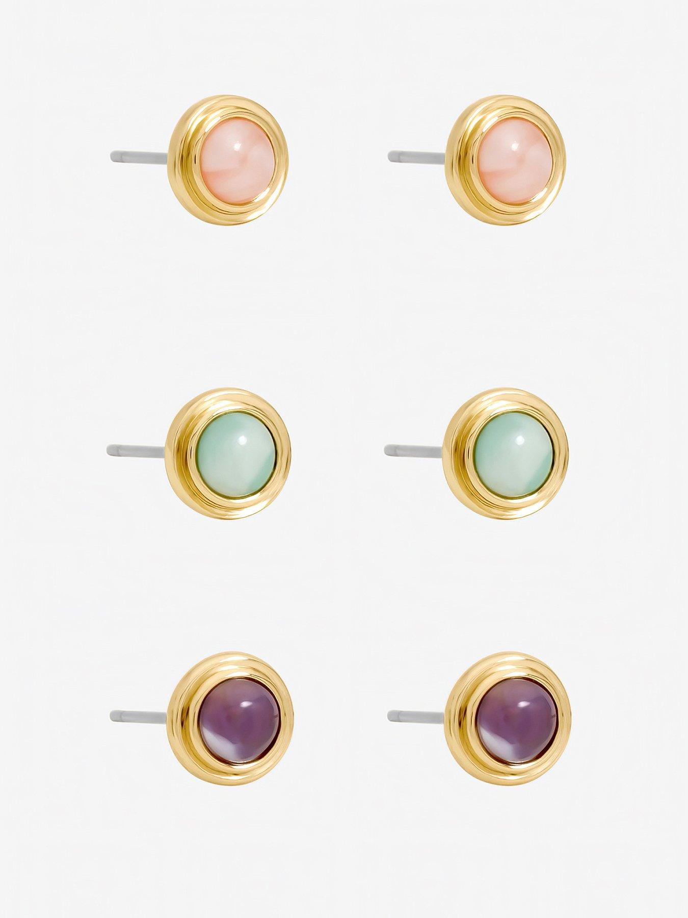 mood-gold-plated-coral-studs-pack-of-3