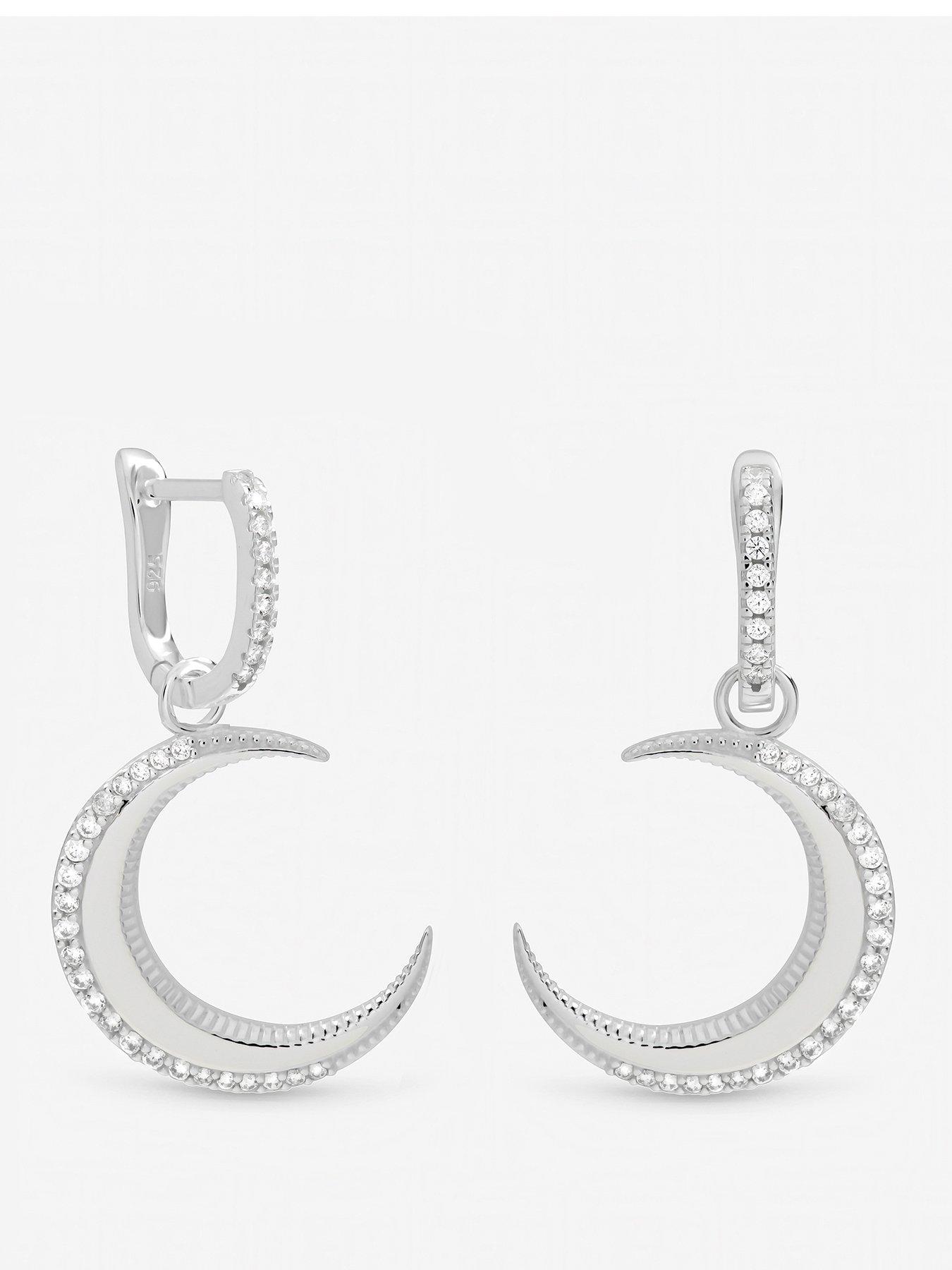 Image 1 of 3 of Inicio Inicio Pave Crescent Hoops