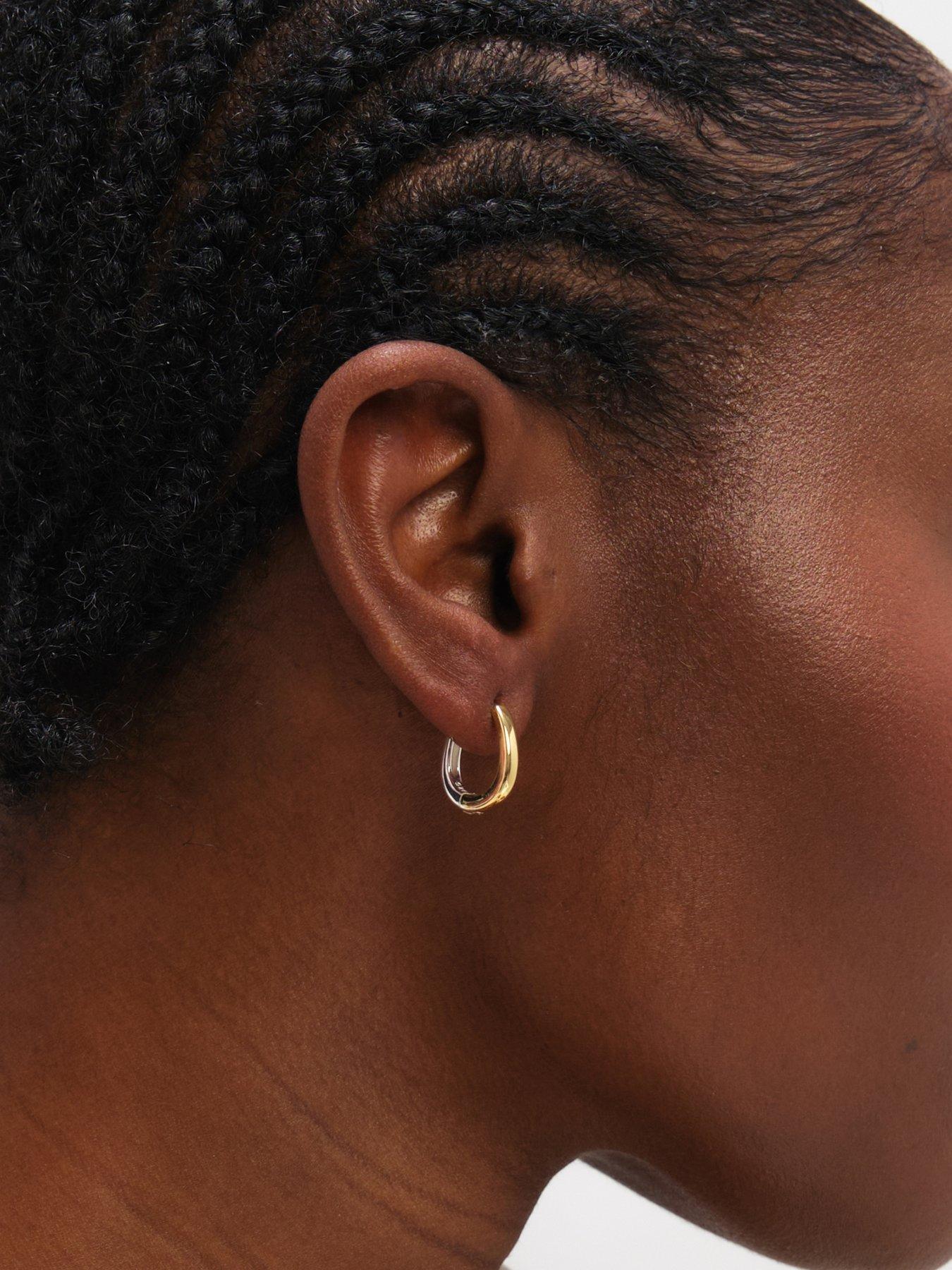 inicio-inicio-two-tone-half-and-half-hoop-earringsstillFront