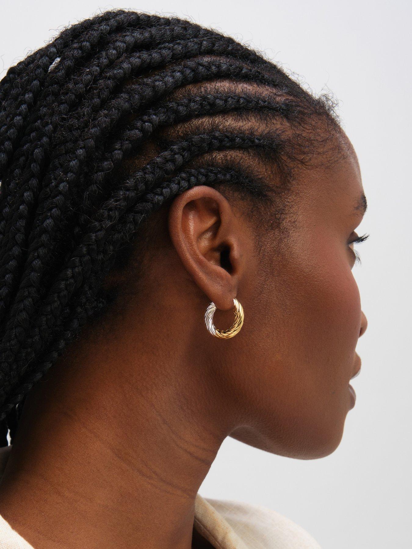 inicio-inicio-two-tone-textured-twist-hoop-earringsback
