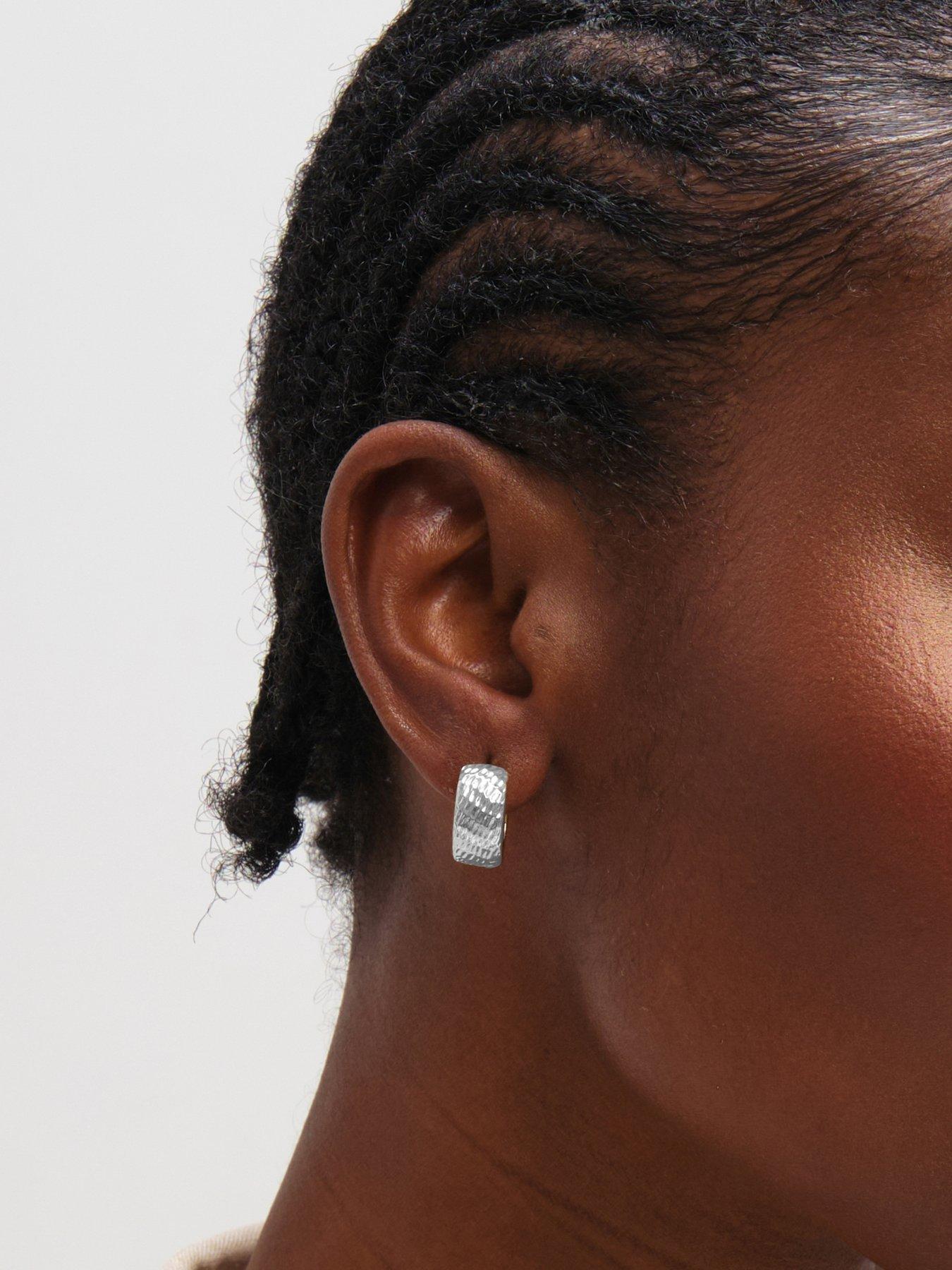 Image 2 of 3 of Inicio Textured Chubby Hoop Earrings