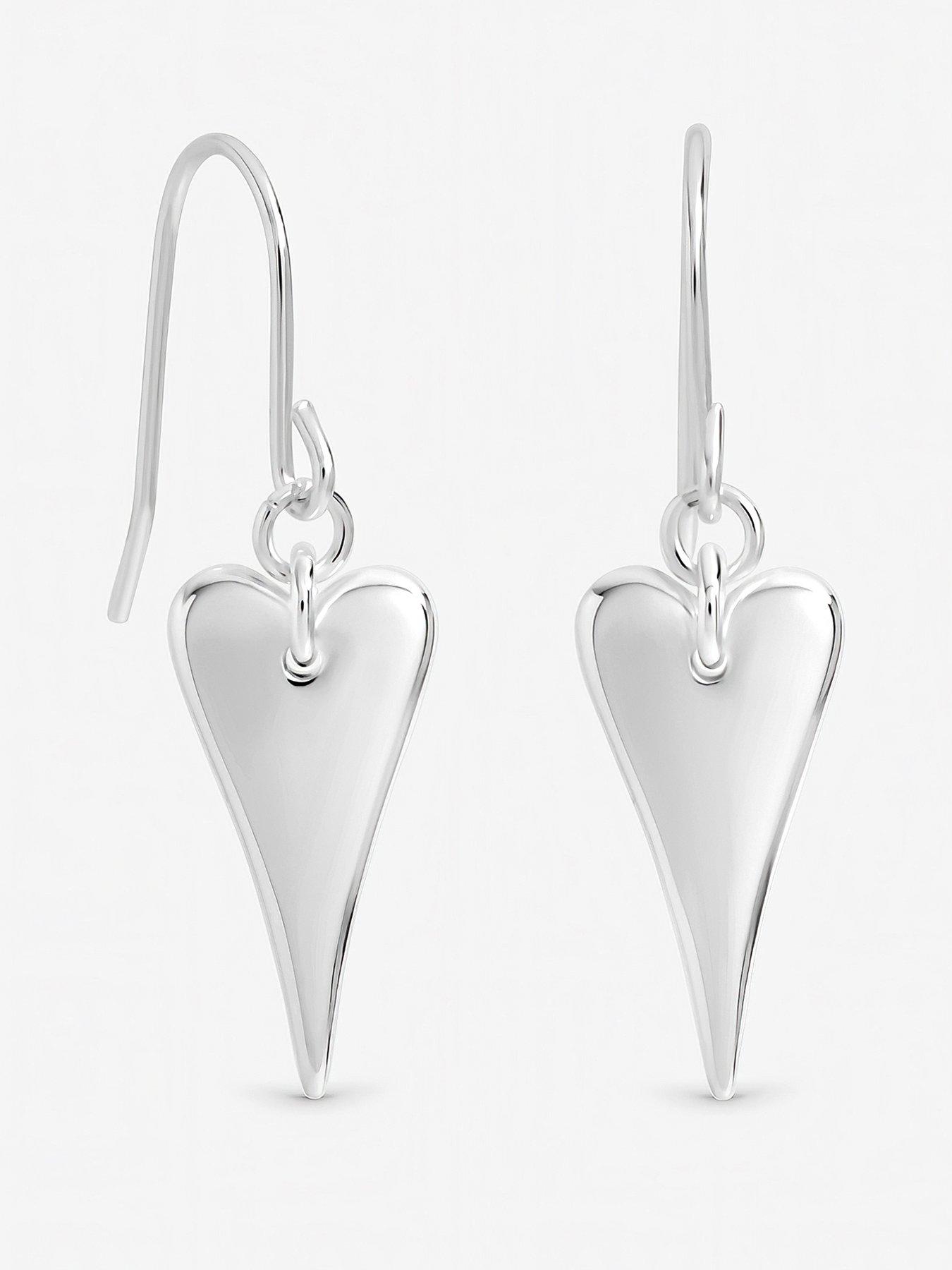 Image 1 of 1 of Inicio Sterling Silver Heart Fishhook Earrings