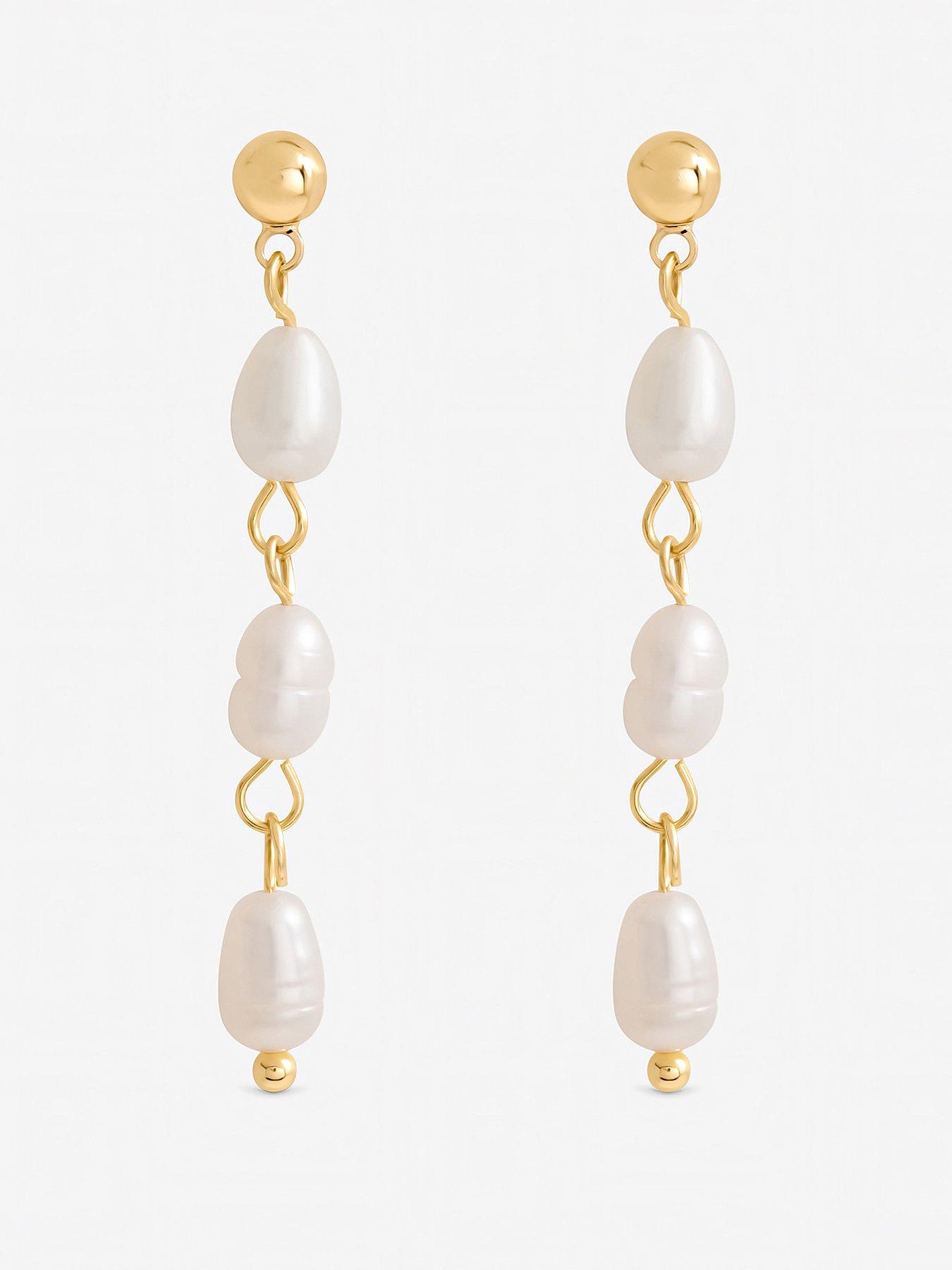Jon Richard Jon Richard Real Freshwater Linear Drop Earrings