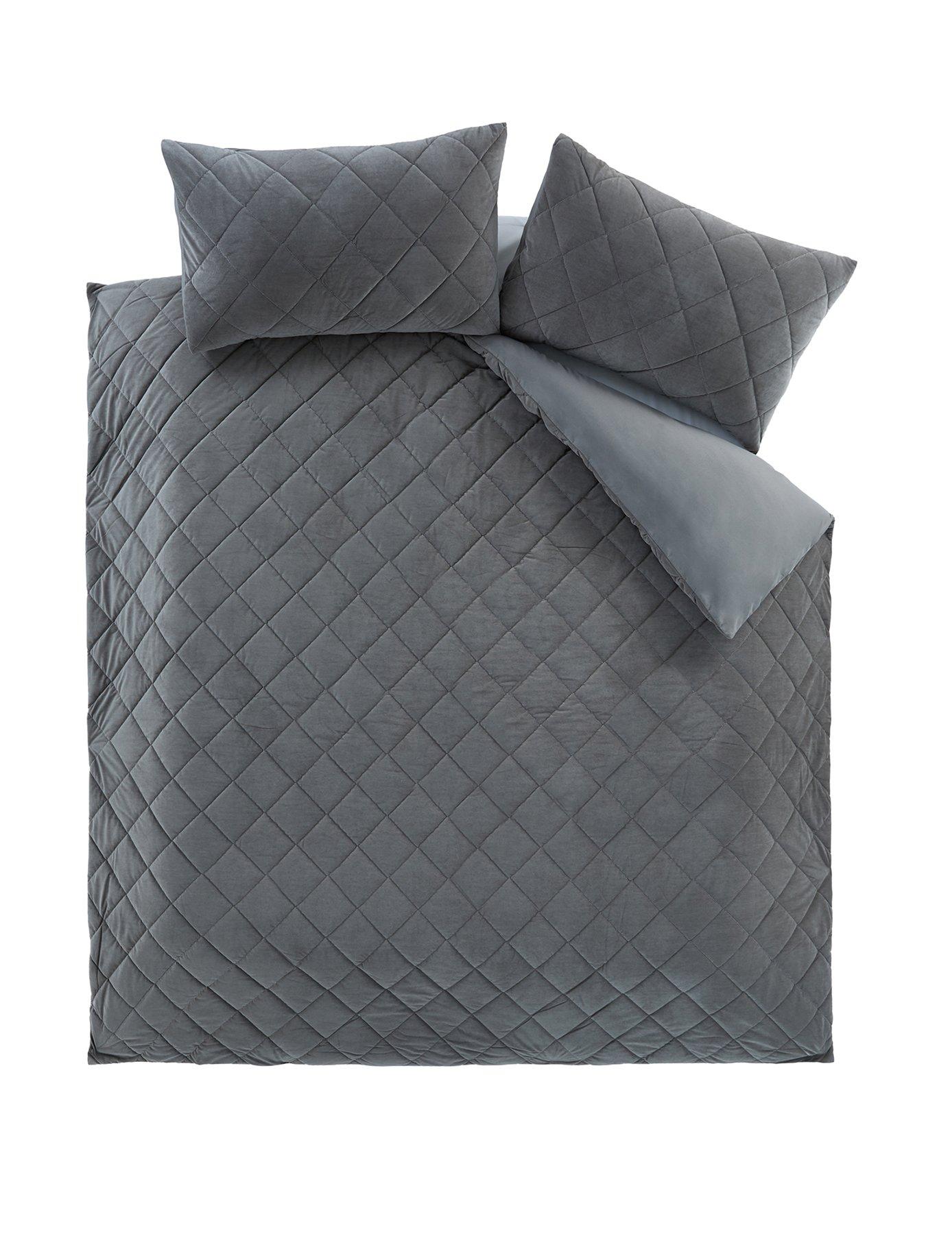 Image 2 of 5 of The Very Collection Matt Velvet Quilted Duvet Set