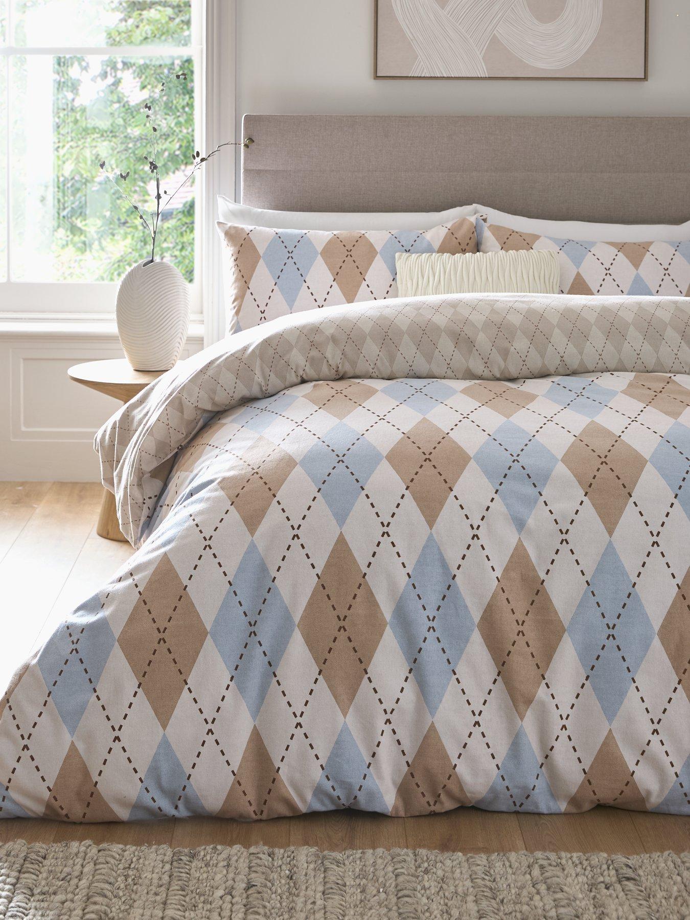 The Very Collection Brushed Cotton Argyle Print Duvet Set