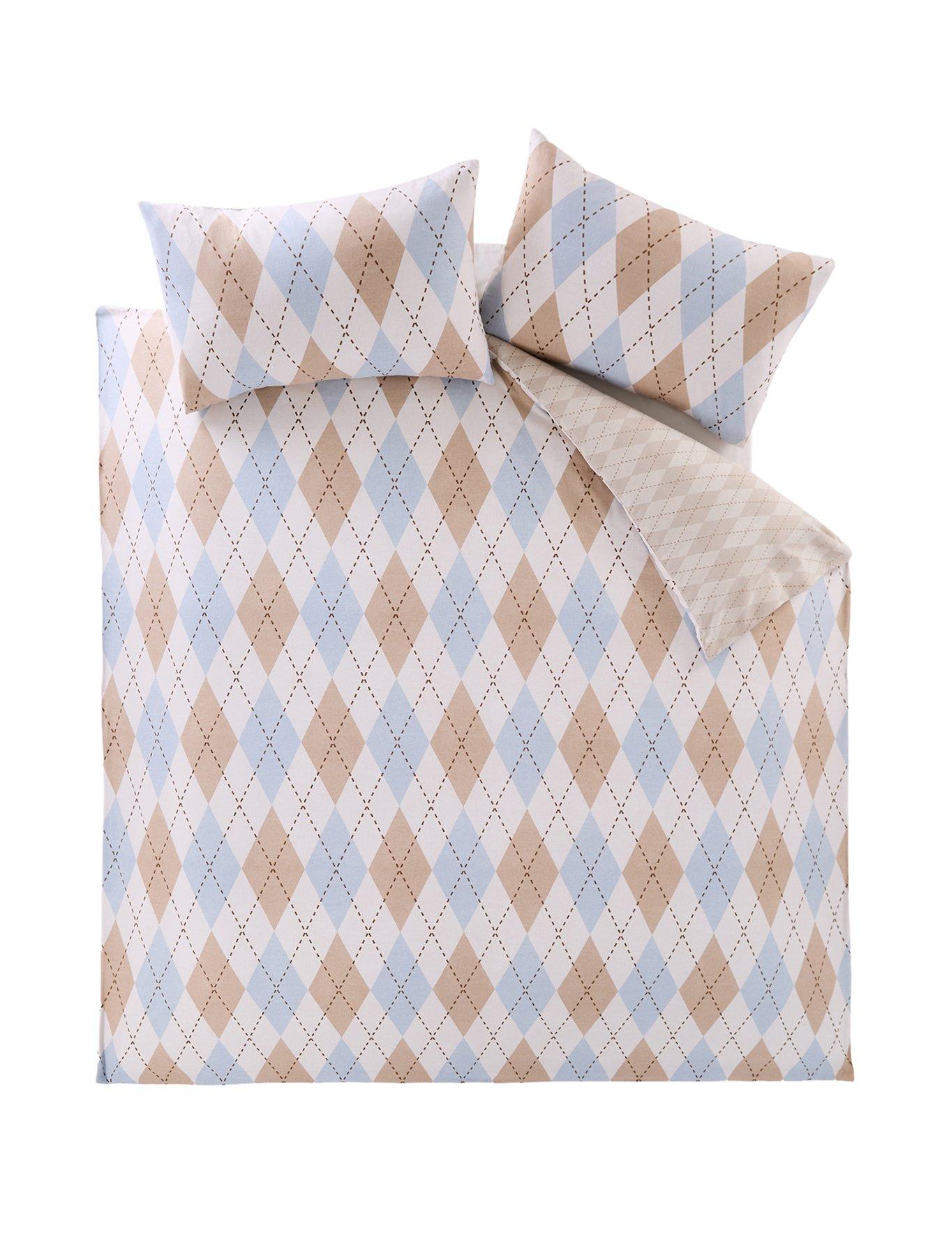 The Very Collection Brushed Cotton Argyle Print Duvet Set