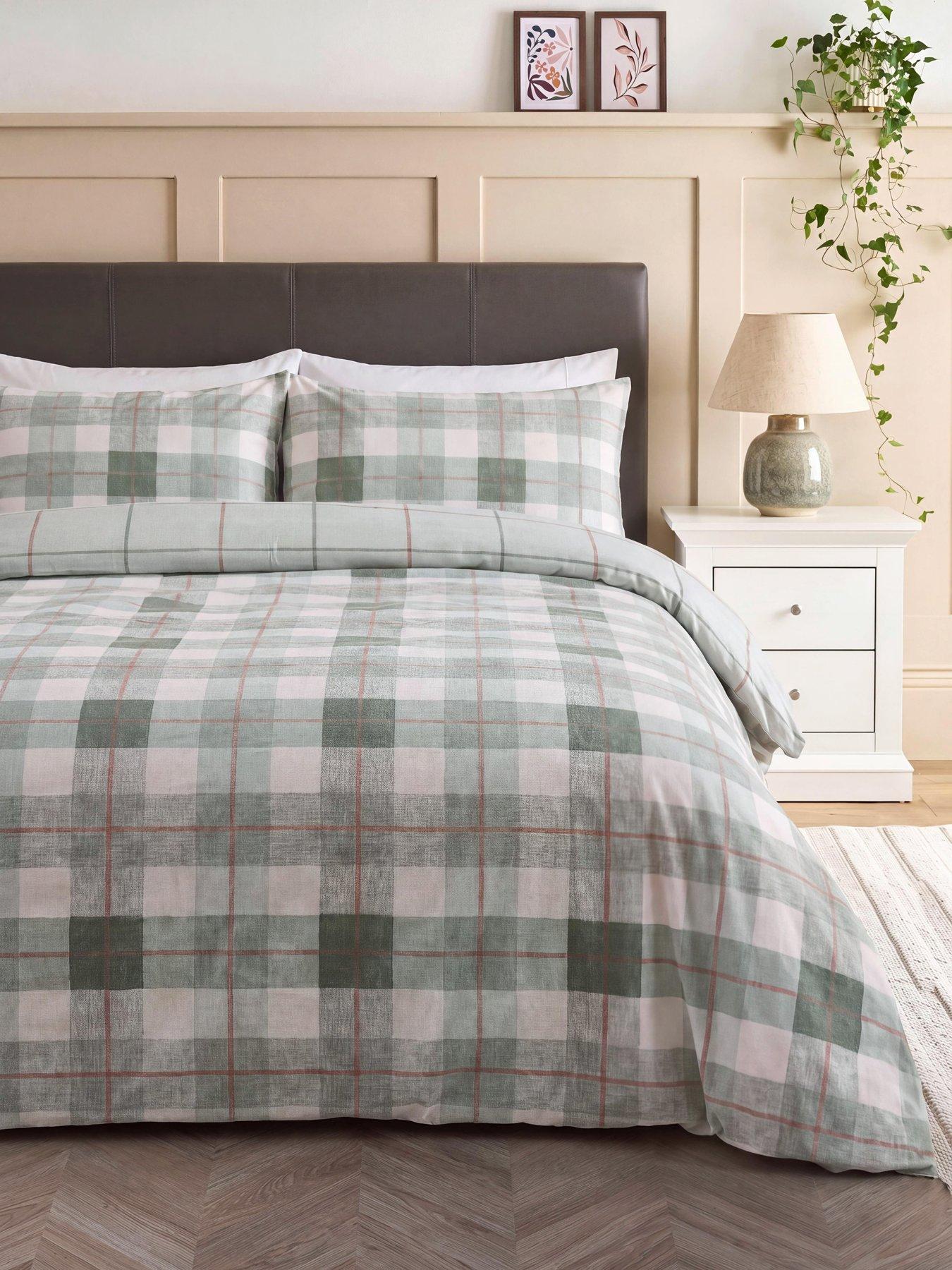 The Very Collection Brushed Cotton Check Print Duvet Set