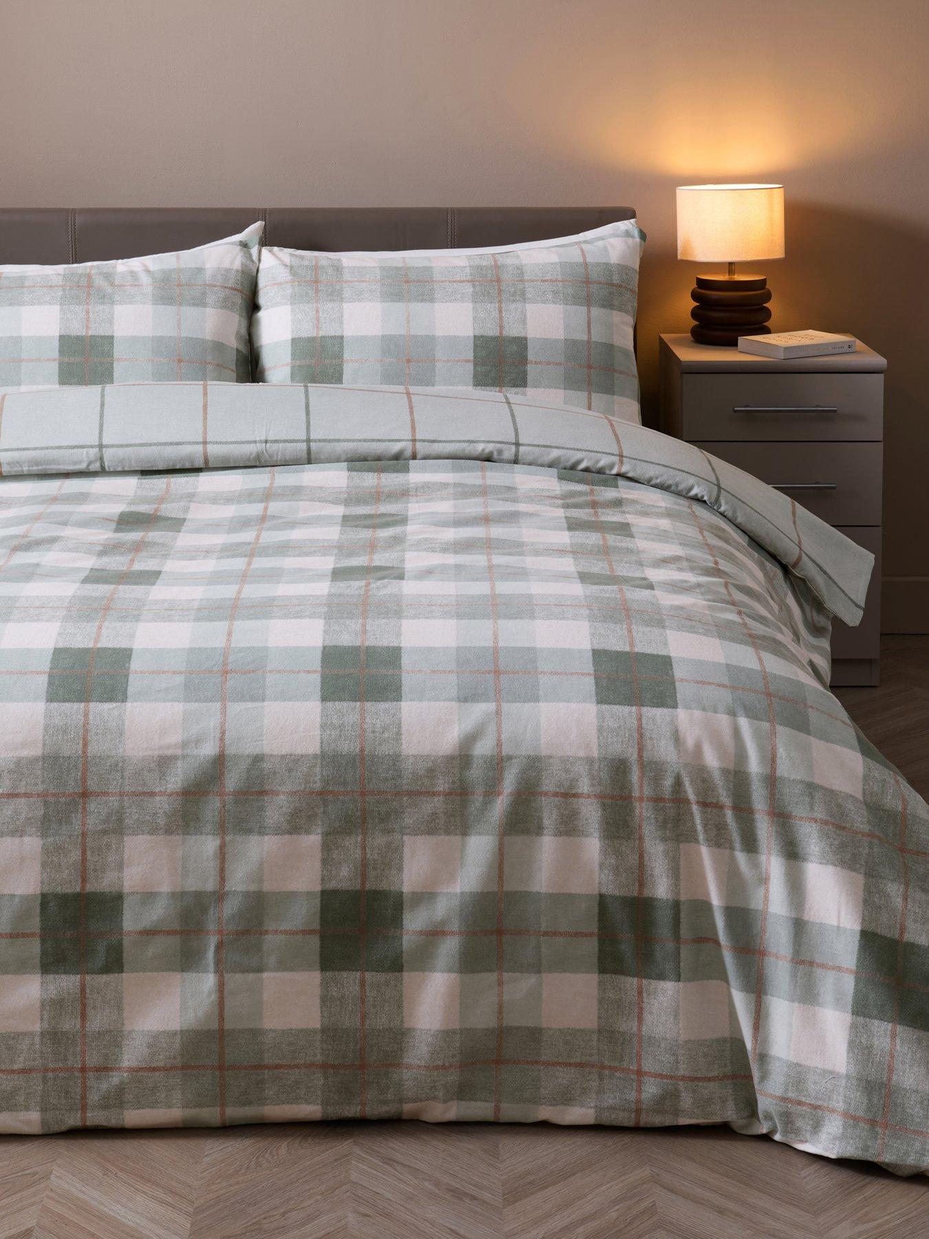 Image 1 of 6 of The Very Collection Brushed Cotton Check Print Duvet Set