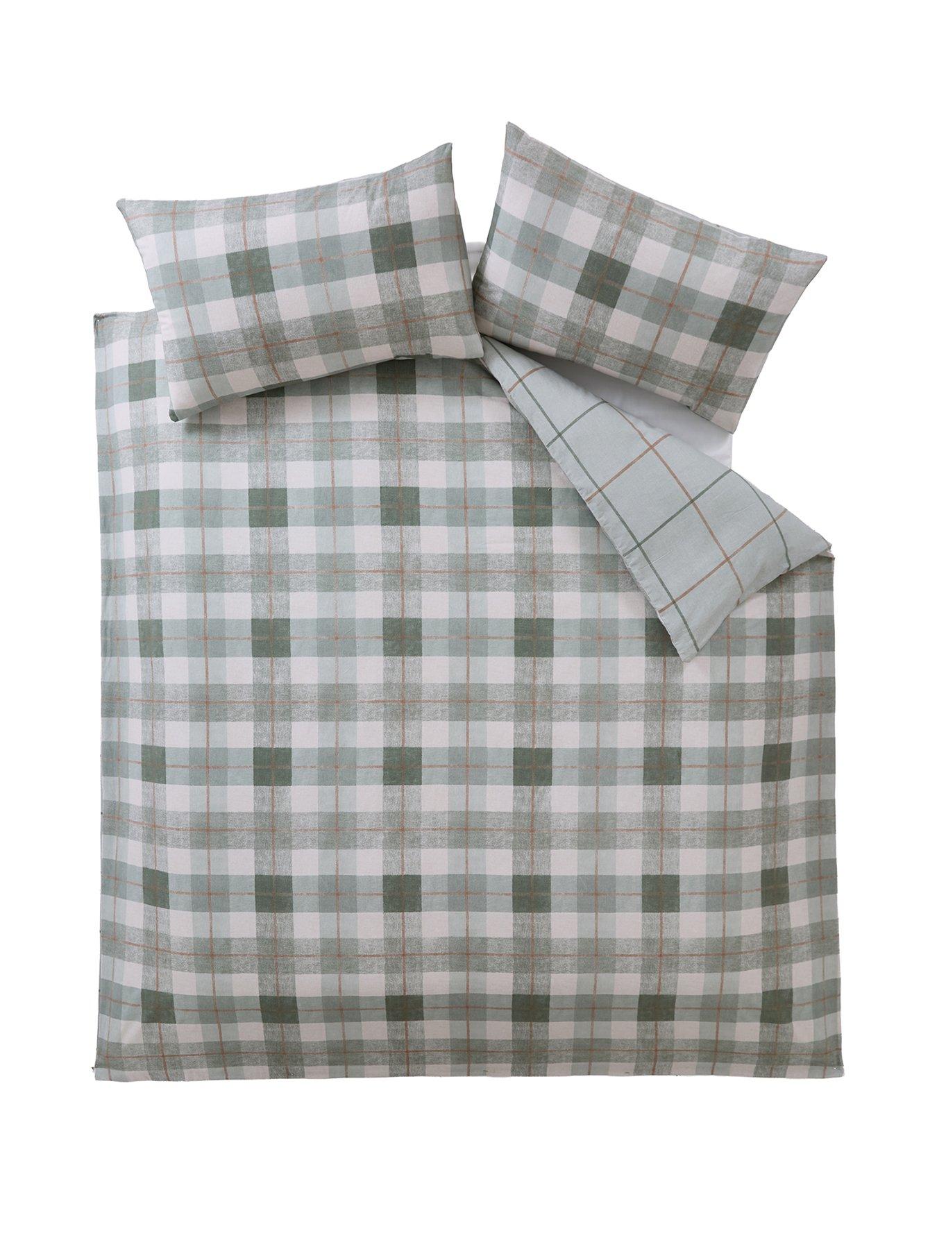 Image 2 of 6 of The Very Collection Brushed Cotton Check Print Duvet Set