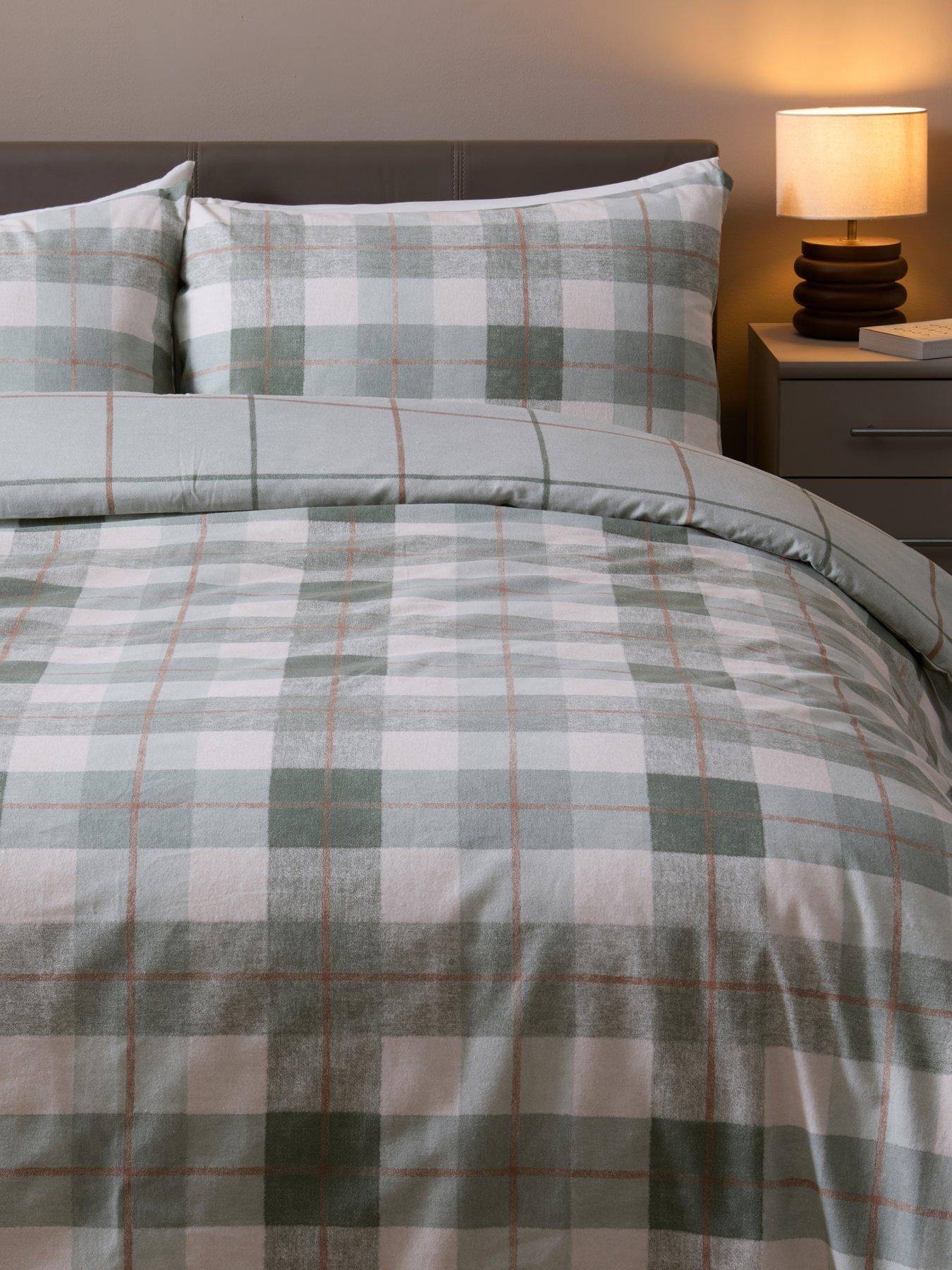 Image 3 of 6 of The Very Collection Brushed Cotton Check Print Duvet Set
