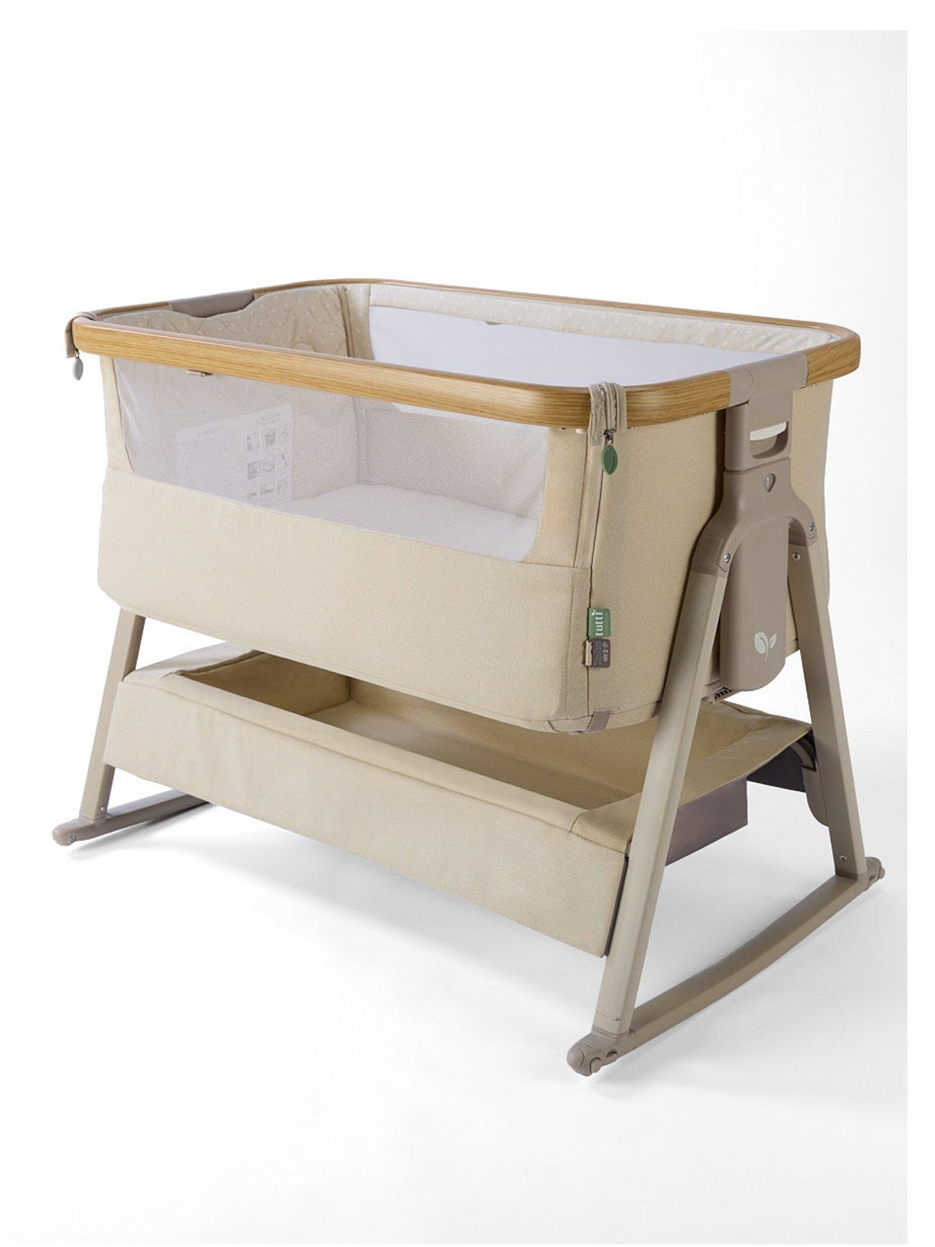 tutti-bambini-cozee-air-2-bedside-crib-toasted-oak-sandstillFront